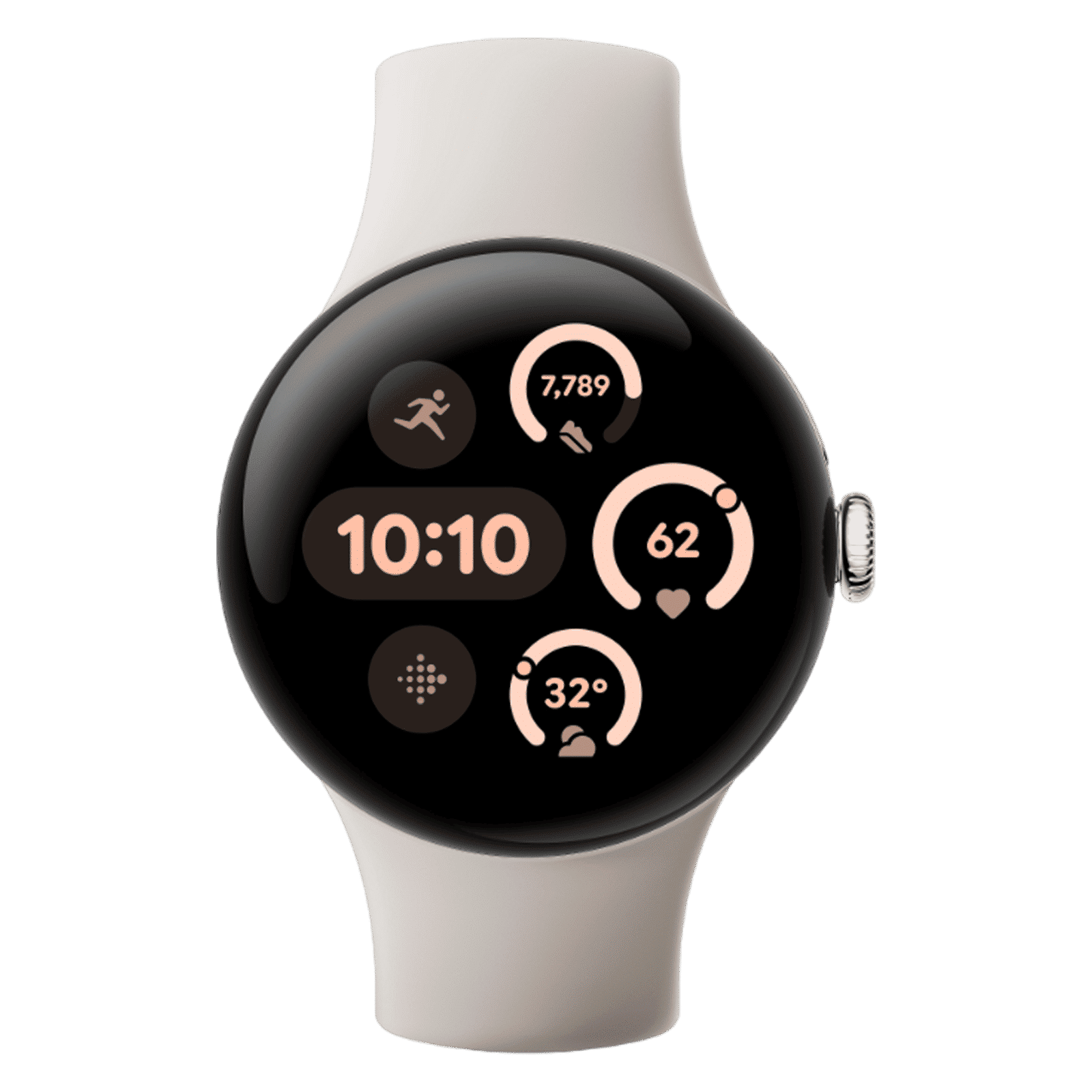 Google Pixel Watch 3 Wi-Fi+Bluetooth Wear OS 5.0 Smartwatch (45mm AMOLED Display, Snapdragon W5 Gen 1 Cortex-M33 co-processor, Fall Detection, Porcelain Active Band)