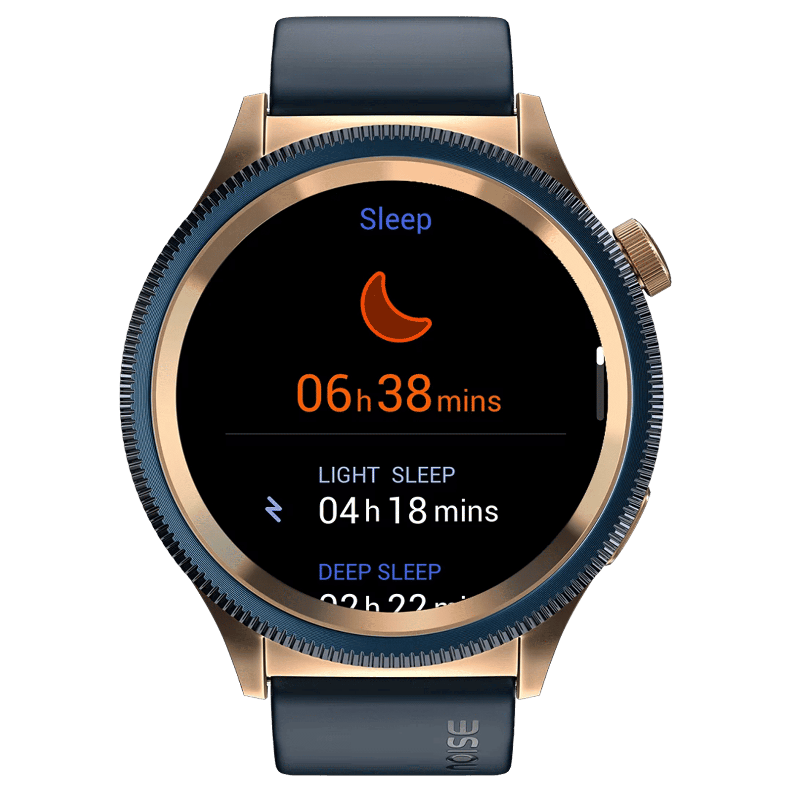 noise NoiseFit Halo 2 Smartwatch with Bluetooth Calling (36.3mm AMOLED Display, IP67 Water Resistant, Gold Blue Strap)