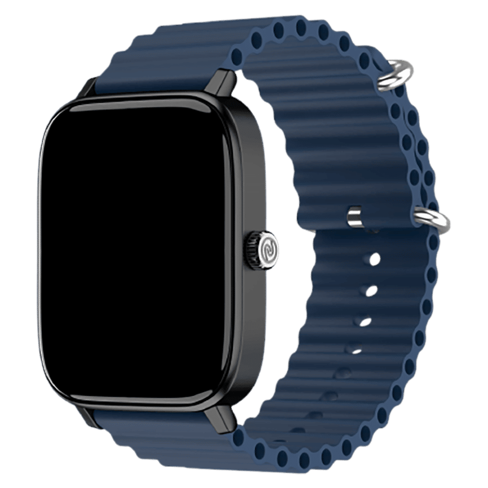 noise Ripple Silicon Strap for noise ColorFit, Mettalix, Noisefit, Force Plus & Endeavour (22mm) (Sweat Resistant, Dark Blue)
