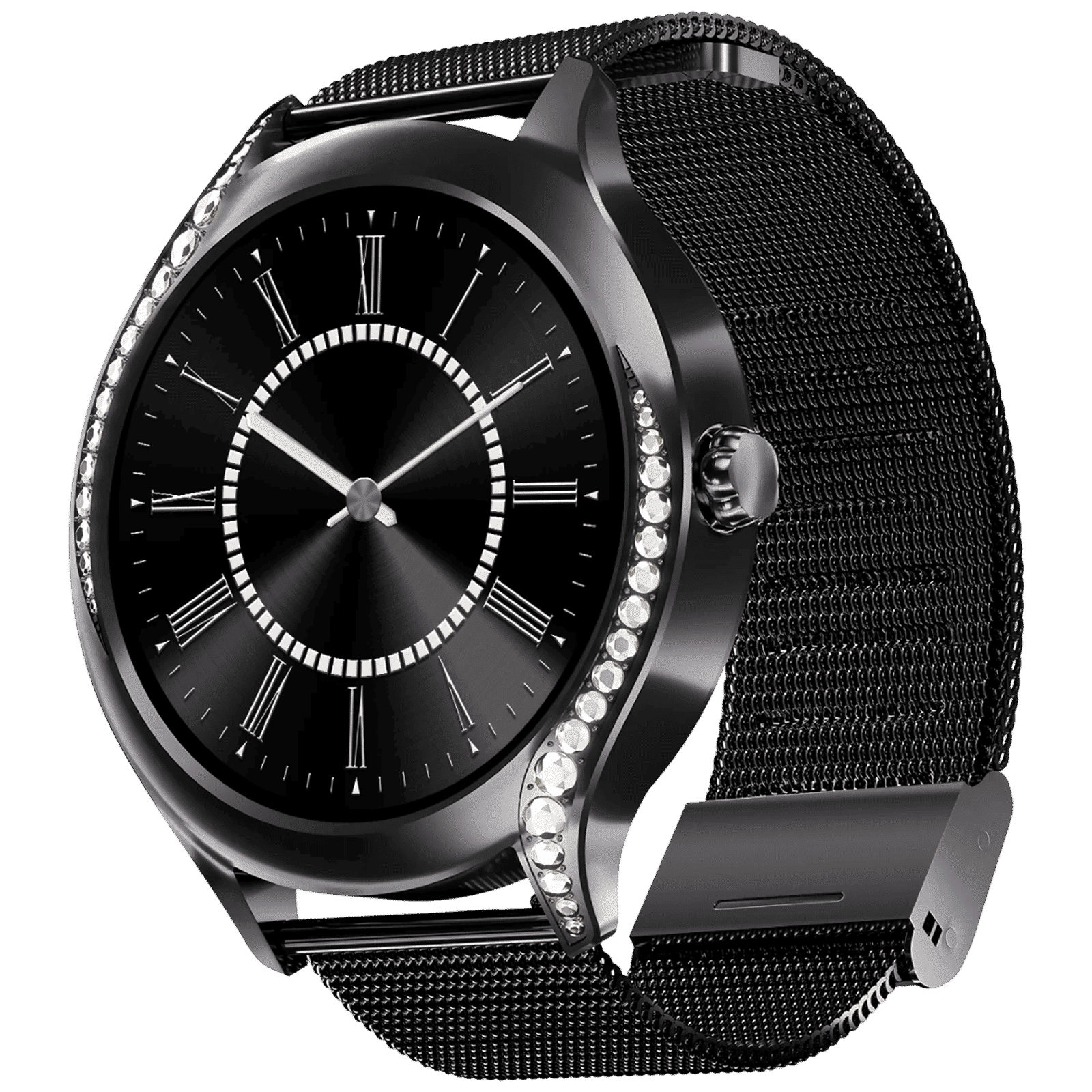 boAt Enigma Gem Smartwatch with Bluetooth Calling (30.2mm AMOLED Display, IP67 Water Resistant, Metallic Black Strap)