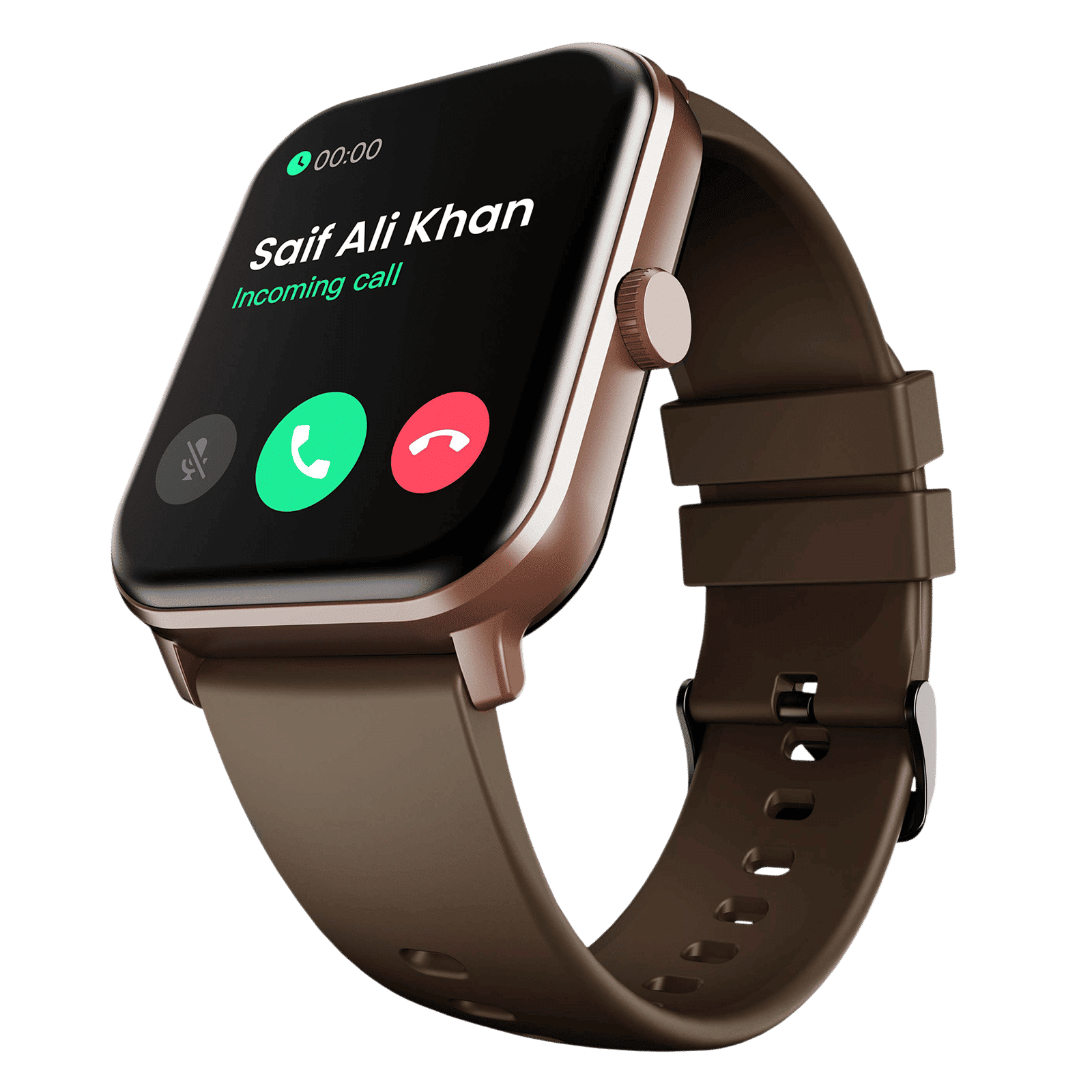 GOBOULT Drift + Bluetooth Calling Android OS Smartwatch (46.99mm HD Display, Heart Rate Sensor, Black Coffee Strap)