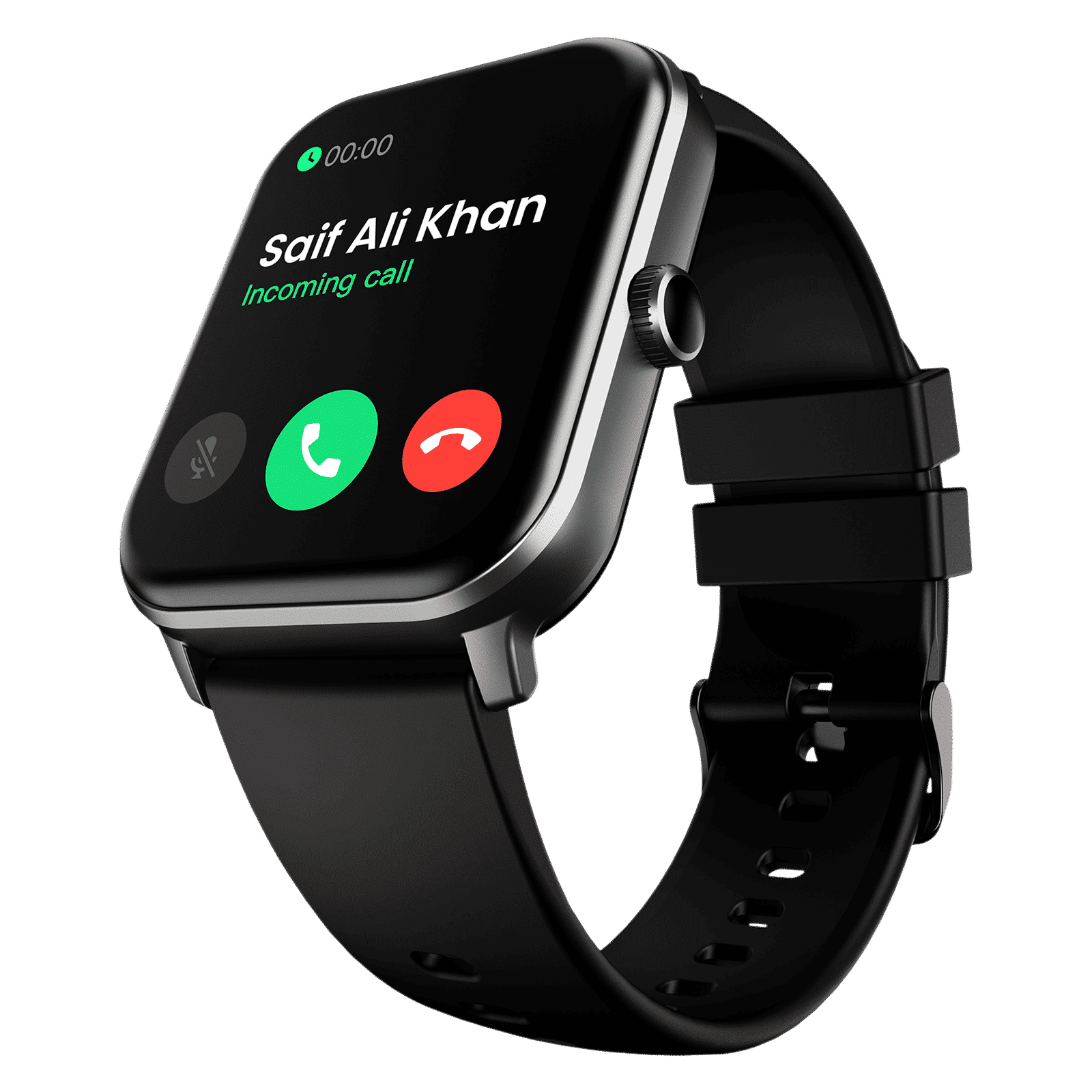 GOBOULT Drift + Bluetooth Calling Android OS Smartwatch (46.99mm HD Display, Heart Rate Sensor, Jet Black Strap)