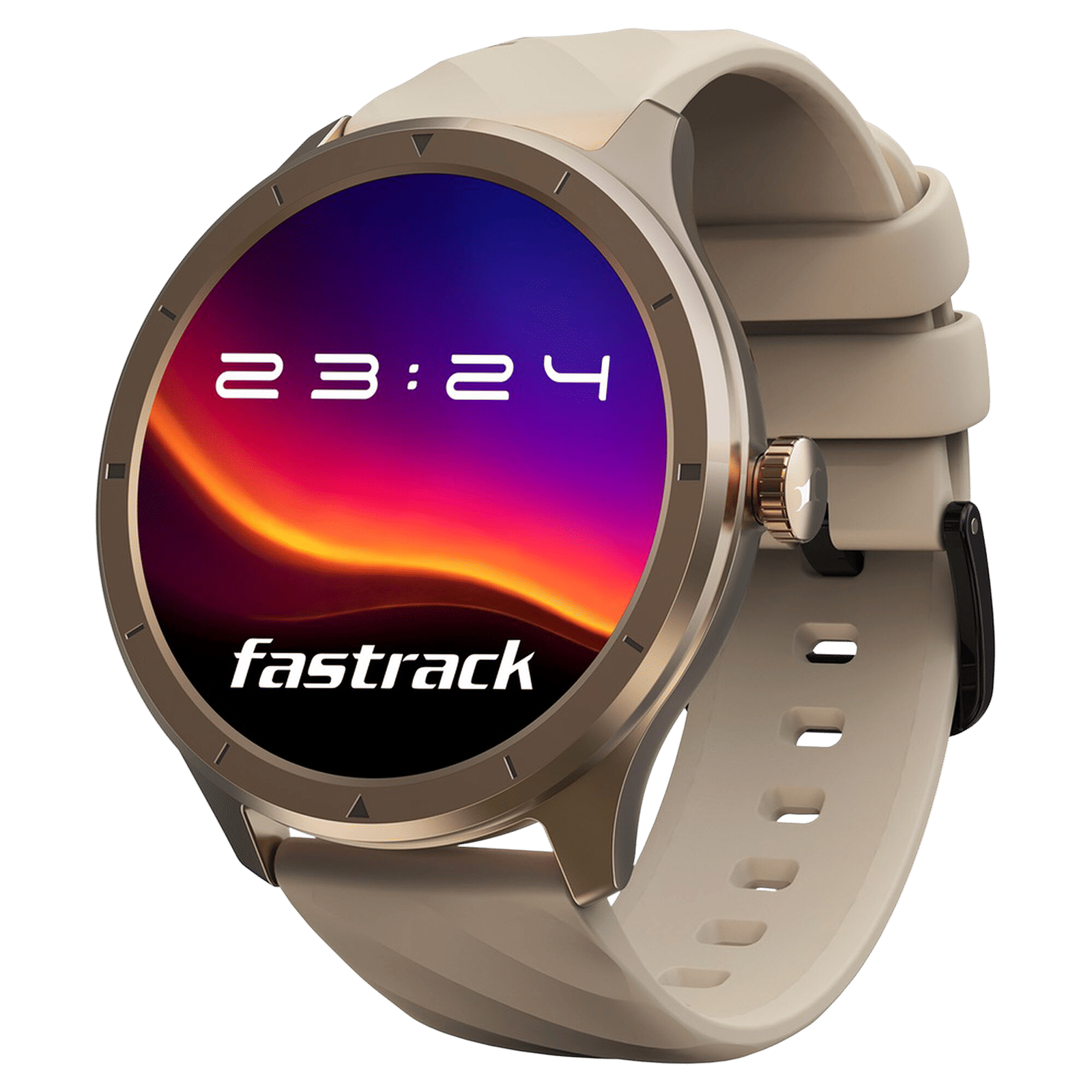 fastrack Revoltt FR2 Smartwatch with Bluetooth Calling (35mm UltraVU TFT Display, IP68 Water Resistant, Beige Strap)