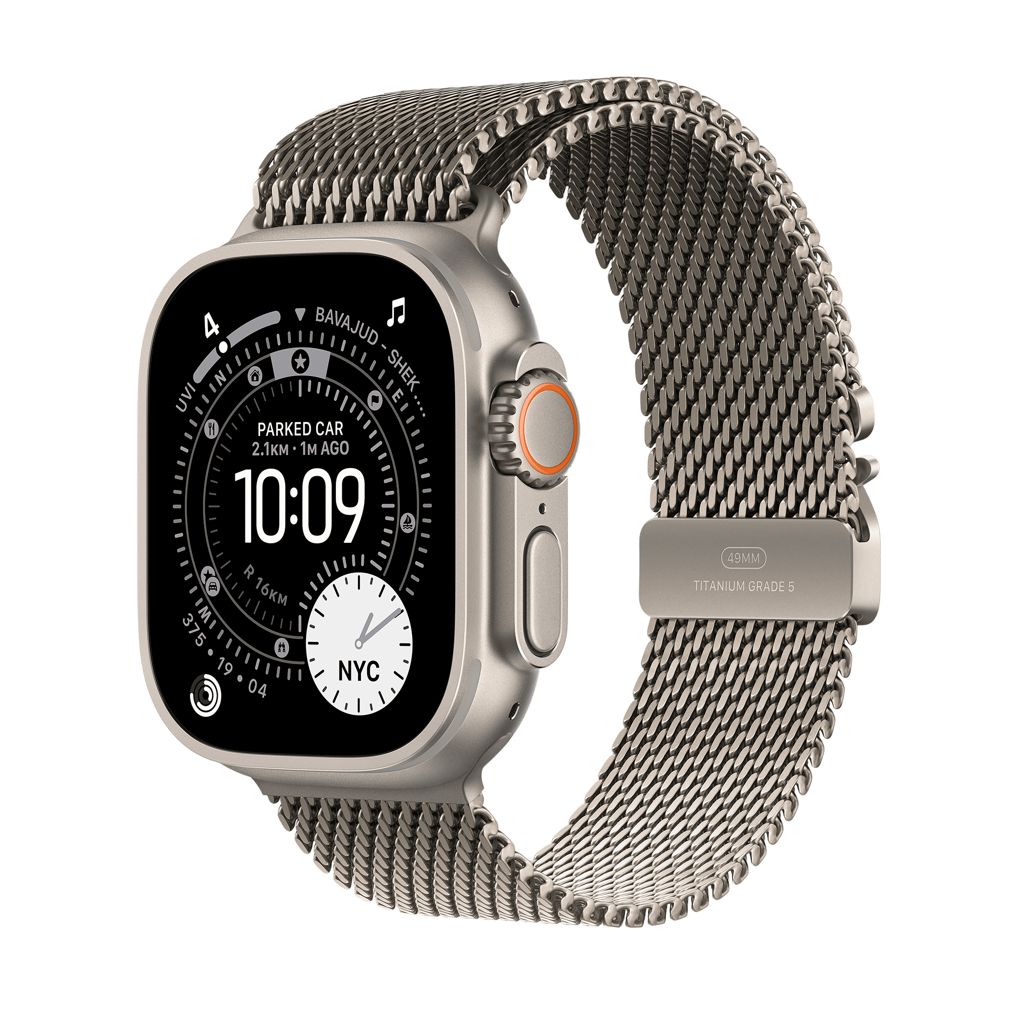 Apple Watch Ultra 3 GPS+Cellular with Natural Titanium Milanese Loop - L (49mm Retina LTPO3 OLED Display, Natural Titanium Case) 
