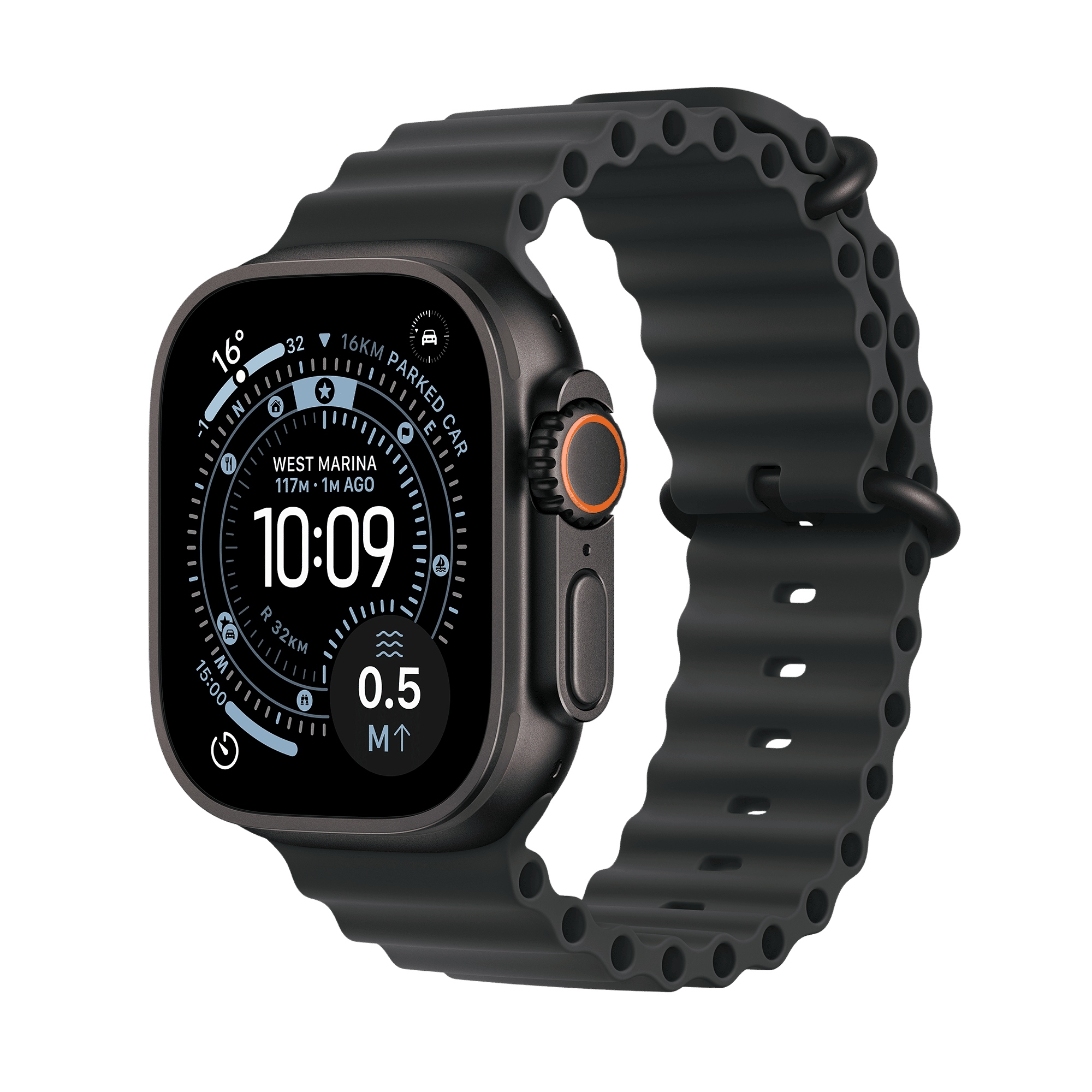 Apple Watch Ultra 3 GPS+Cellular with Black Ocean Band (49mm Retina LTPO3 OLED Display, Black Titanium Case)