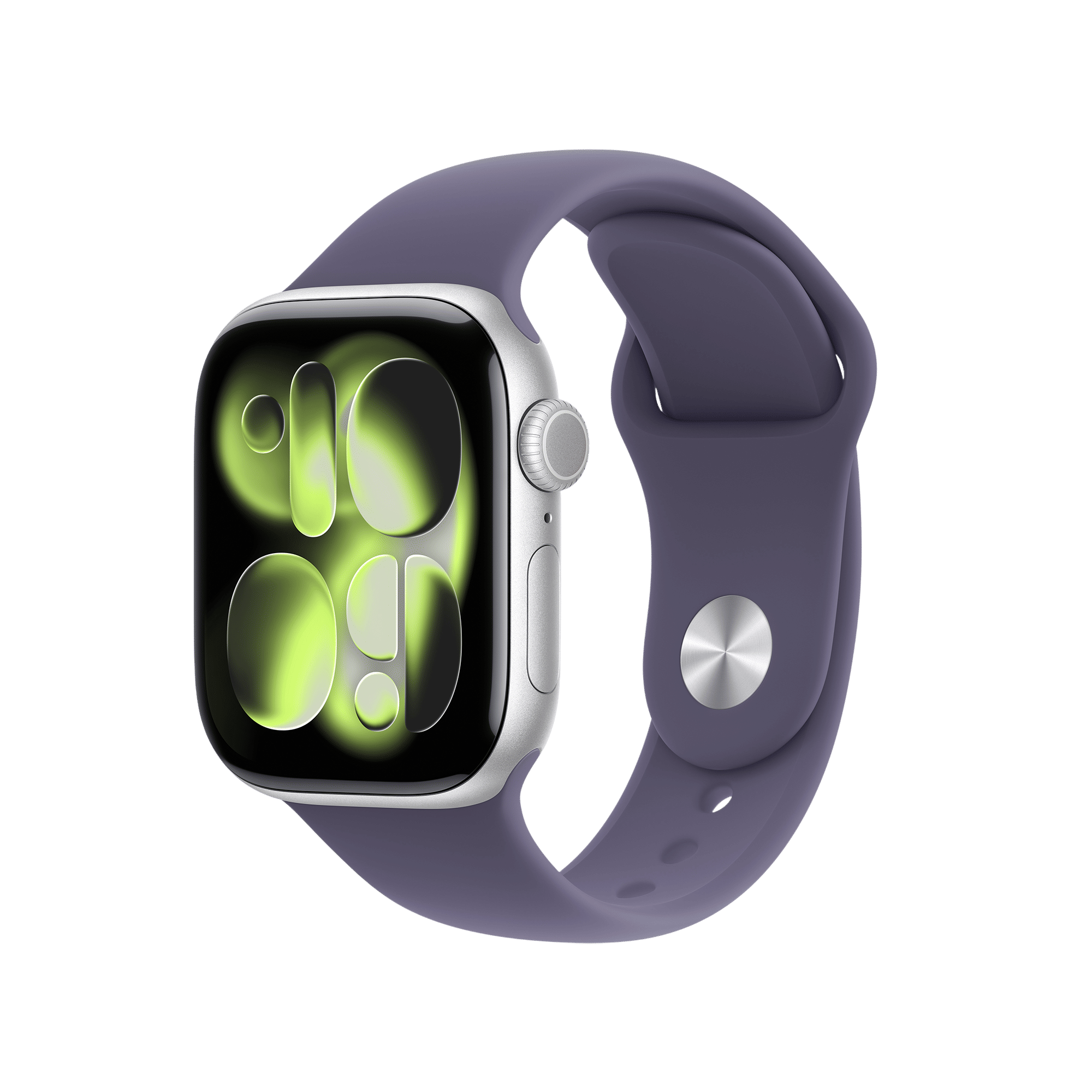Apple Watch Series 11 GPS with Purple Fog Sport Band - M/L (42mm Retina LTPO3 OLED Display, Silver Aluminium Case)