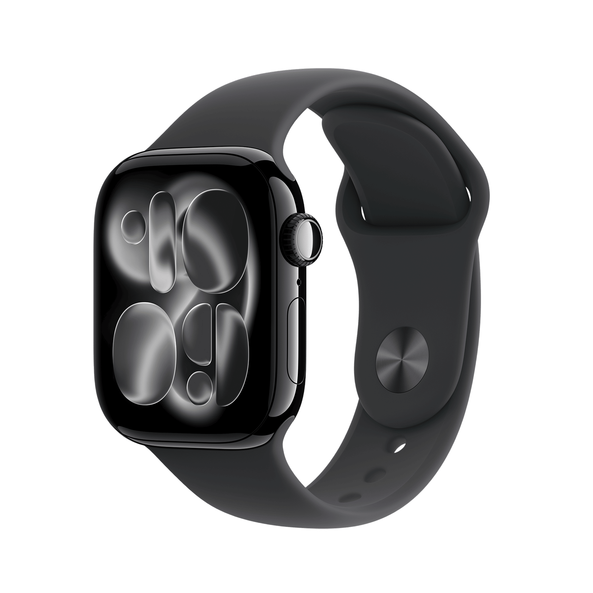 Apple Watch Series 11 GPS with Black Sport Band - S/M (46mm Retina LTPO3 OLED Display, Jet Black Aluminium Case)