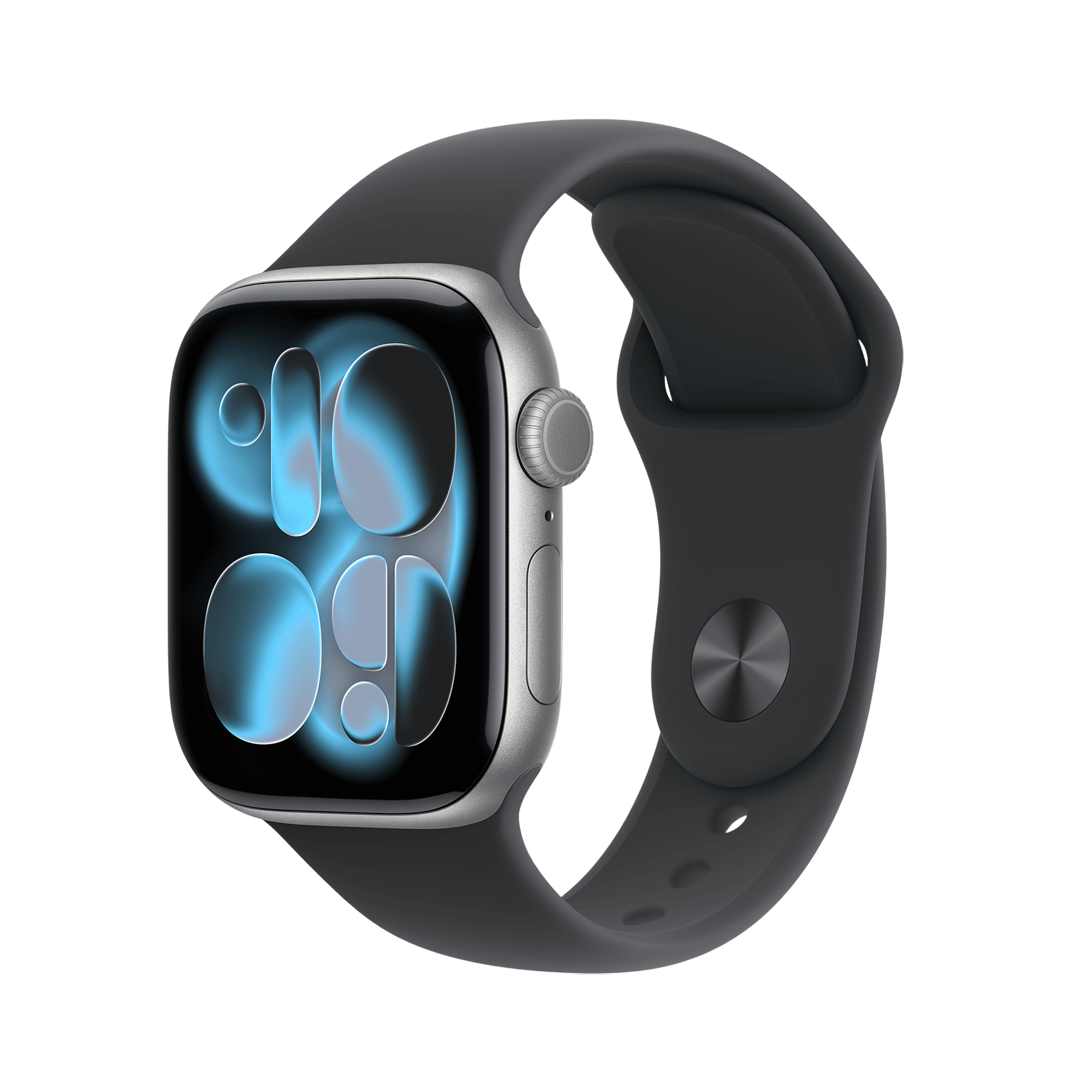 Apple Watch Series 11 GPS with Black Sport Band - M/L (46mm Retina LTPO3 OLED Display, Space Grey Aluminium Case)