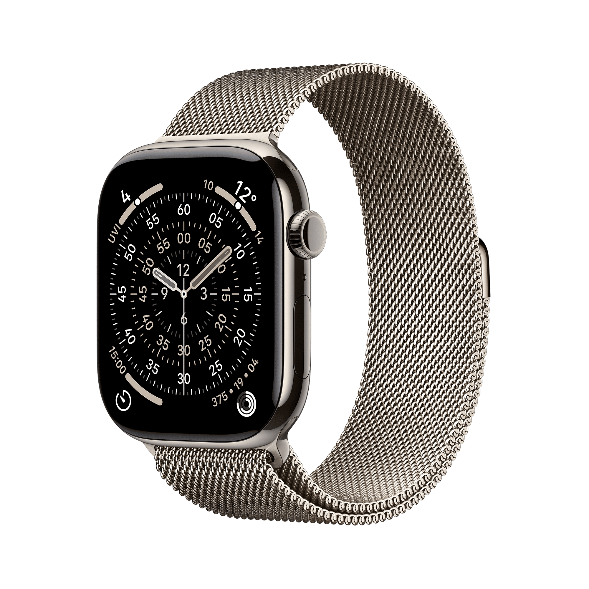 Apple Watch Series 11 GPS+Cellular with Natural Milanese Loop - S/M (46mm Retina LTPO3 OLED Display, Natural Titanium Case)