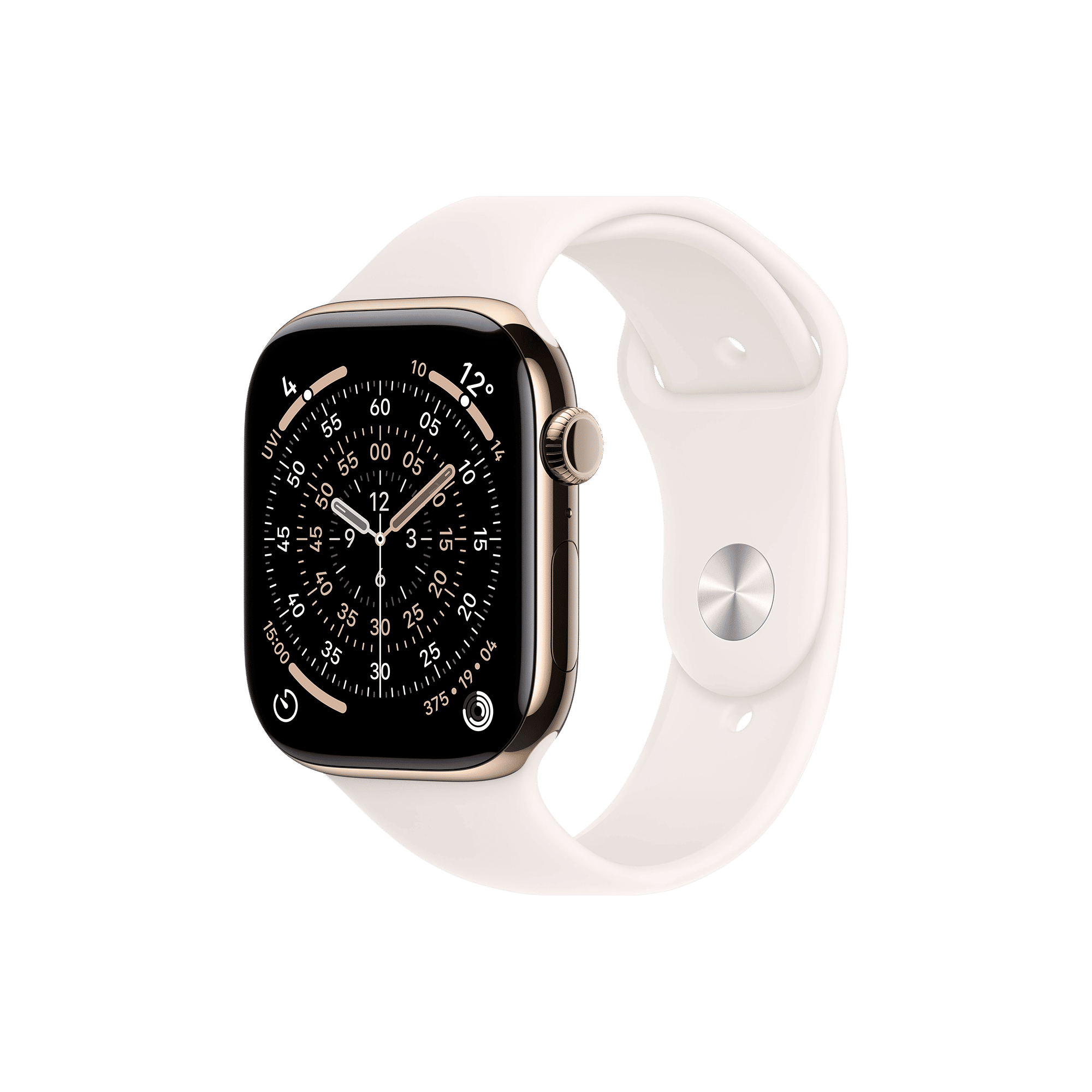 Apple Watch Series 11 GPS+Cellular with Light Blush Sport Band - M/L (46mm Retina LTPO3 OLED Display, Gold Titanium Case)