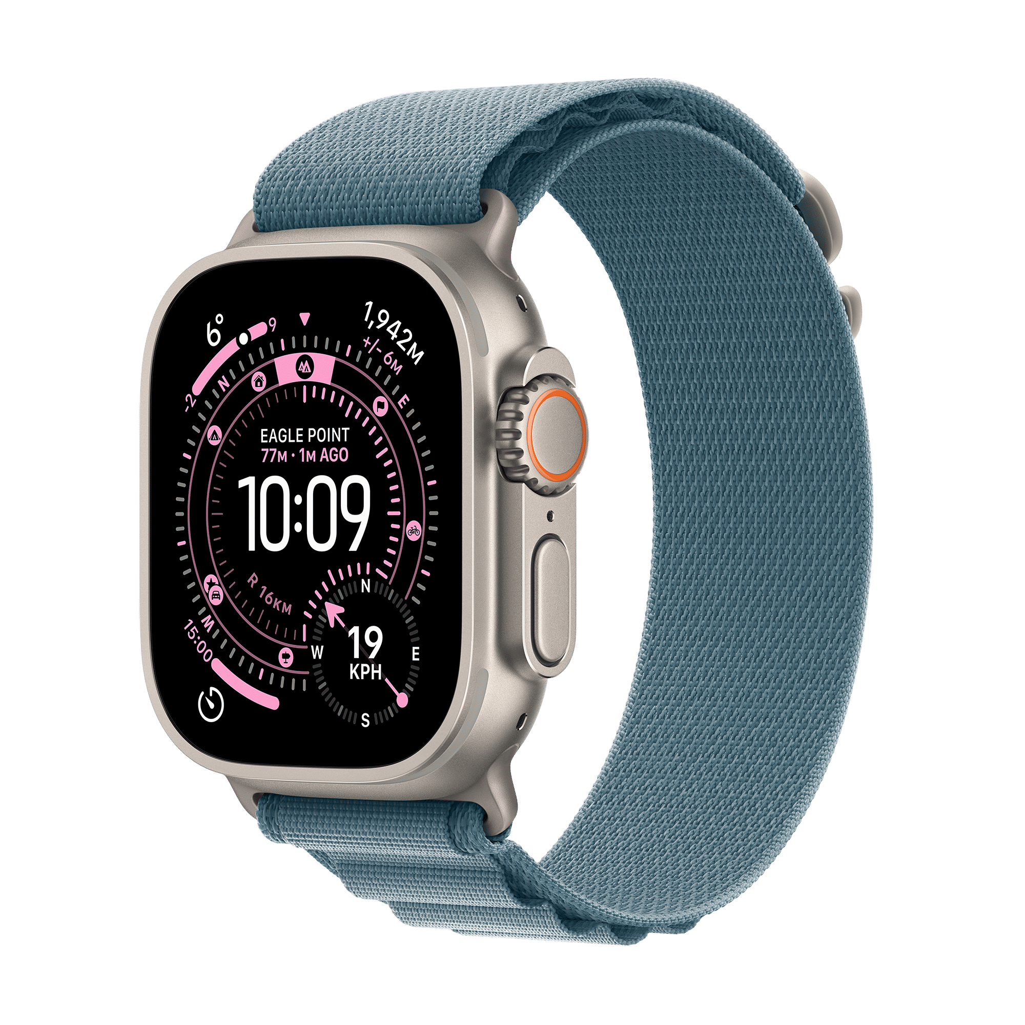 Apple Watch Ultra 3 GPS+Cellular with Light Blue Alpine Loop - S (49mm Retina LTPO3 OLED Display, Natural Titanium Case) 