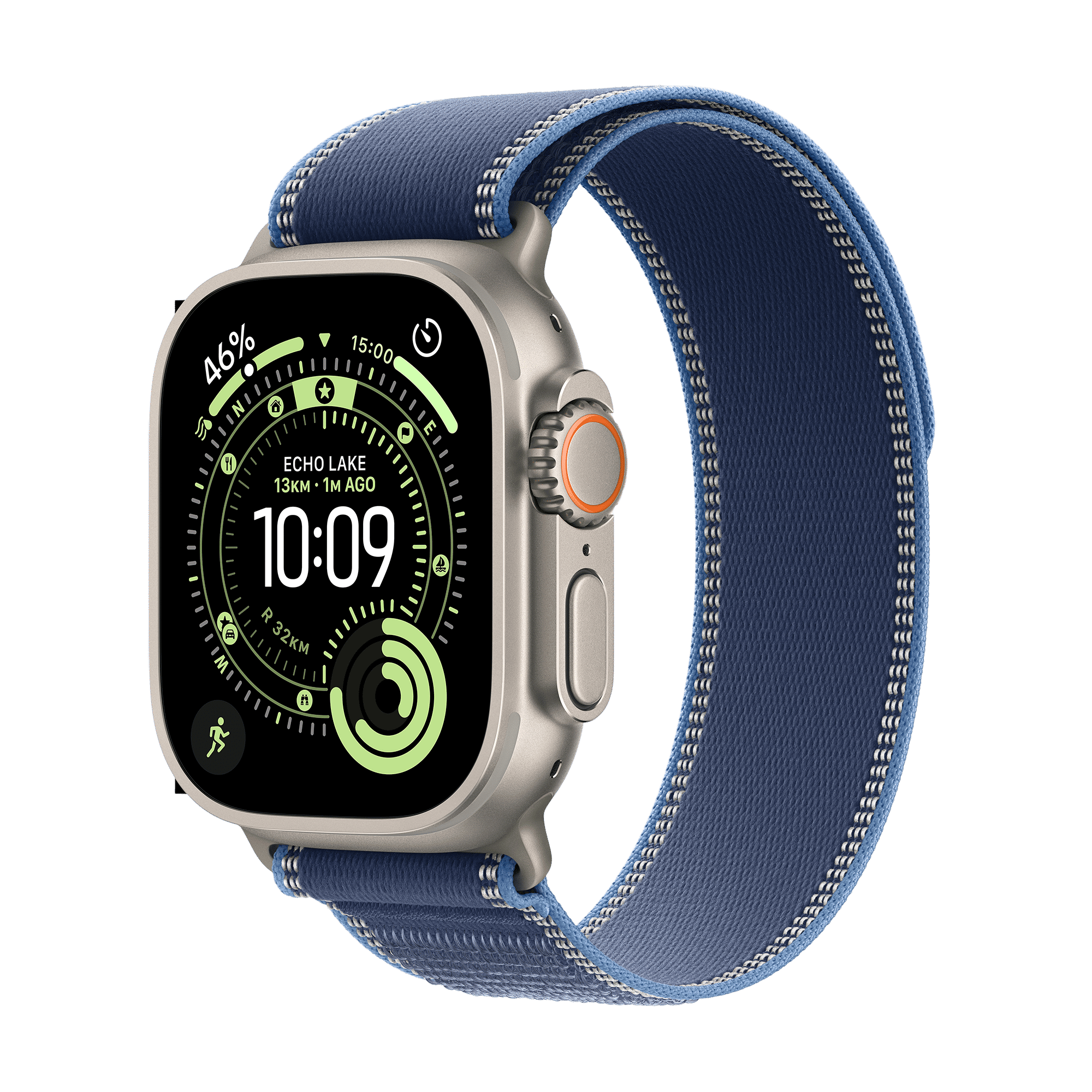 Apple Watch Ultra 3 GPS+Cellular with Blue/Bright Blue Trail Loop - M/L (49mm Retina LTPO3 OLED Display, Natural Titanium Case) 