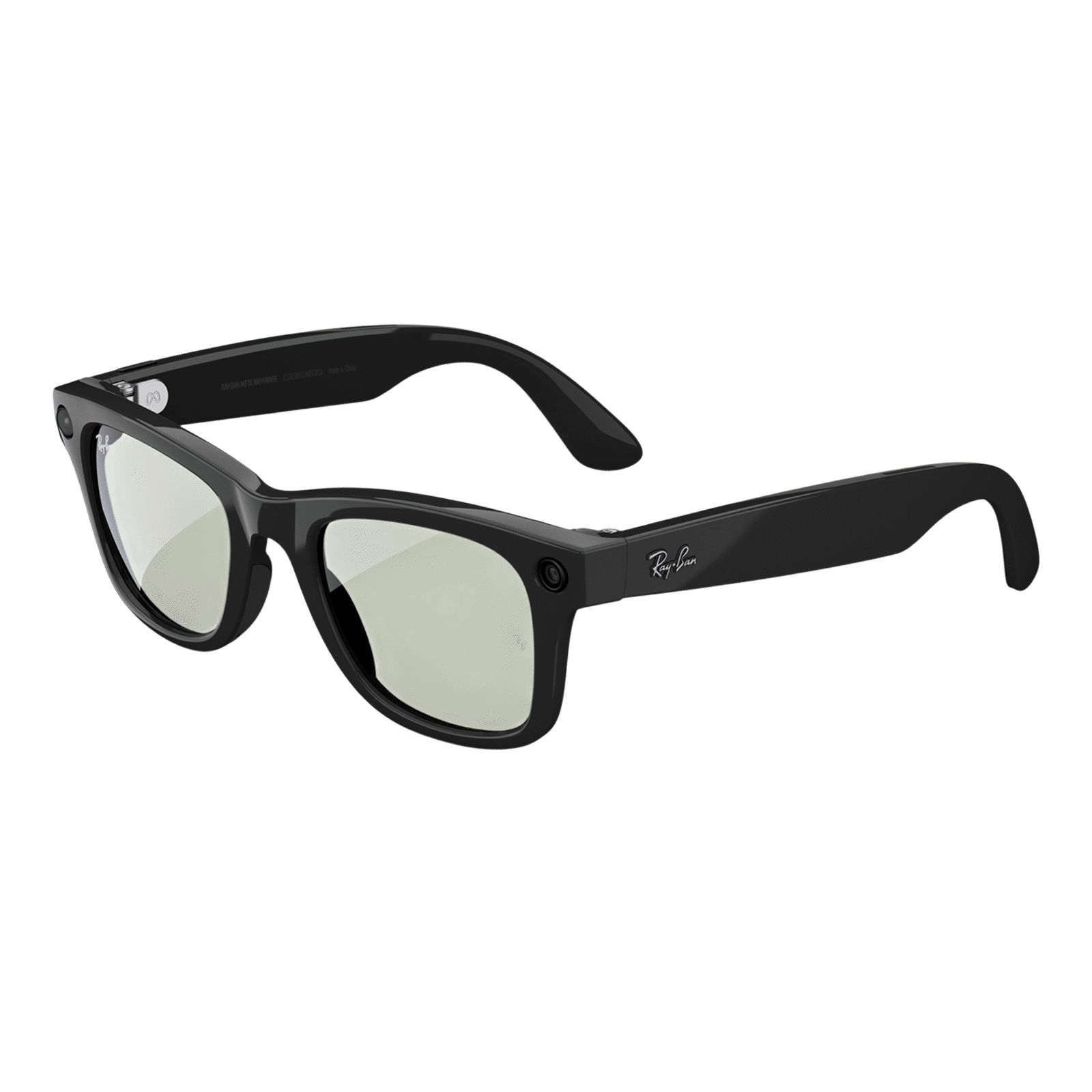 Ray-Ban Meta Wayfarer (Gen 1) AI Smart Glasses for Men, Women (12MP Ultra-Wide Camera, Meta AI, Open-ear Audio, Live Translation, Green Polarized Lenses, Standard, Shiny Black)