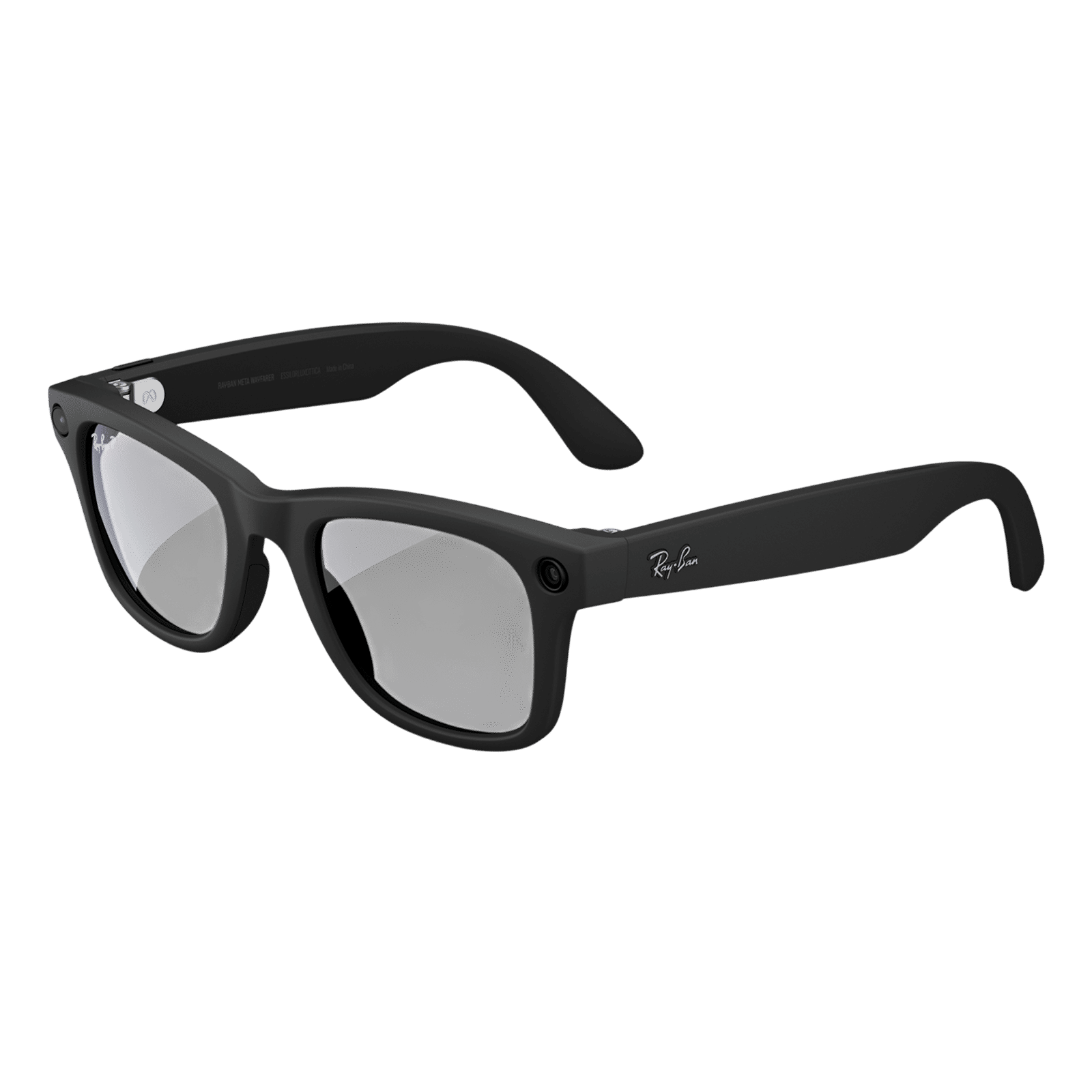 Ray-Ban Meta Wayfarer (Gen 1) AI Smart Glasses for Men, Women (12MP Ultra-Wide Camera, AI Voice Assistant, Open-ear Audio, Live Translation, Grey Polarised Lenses, Large, Matte Black)