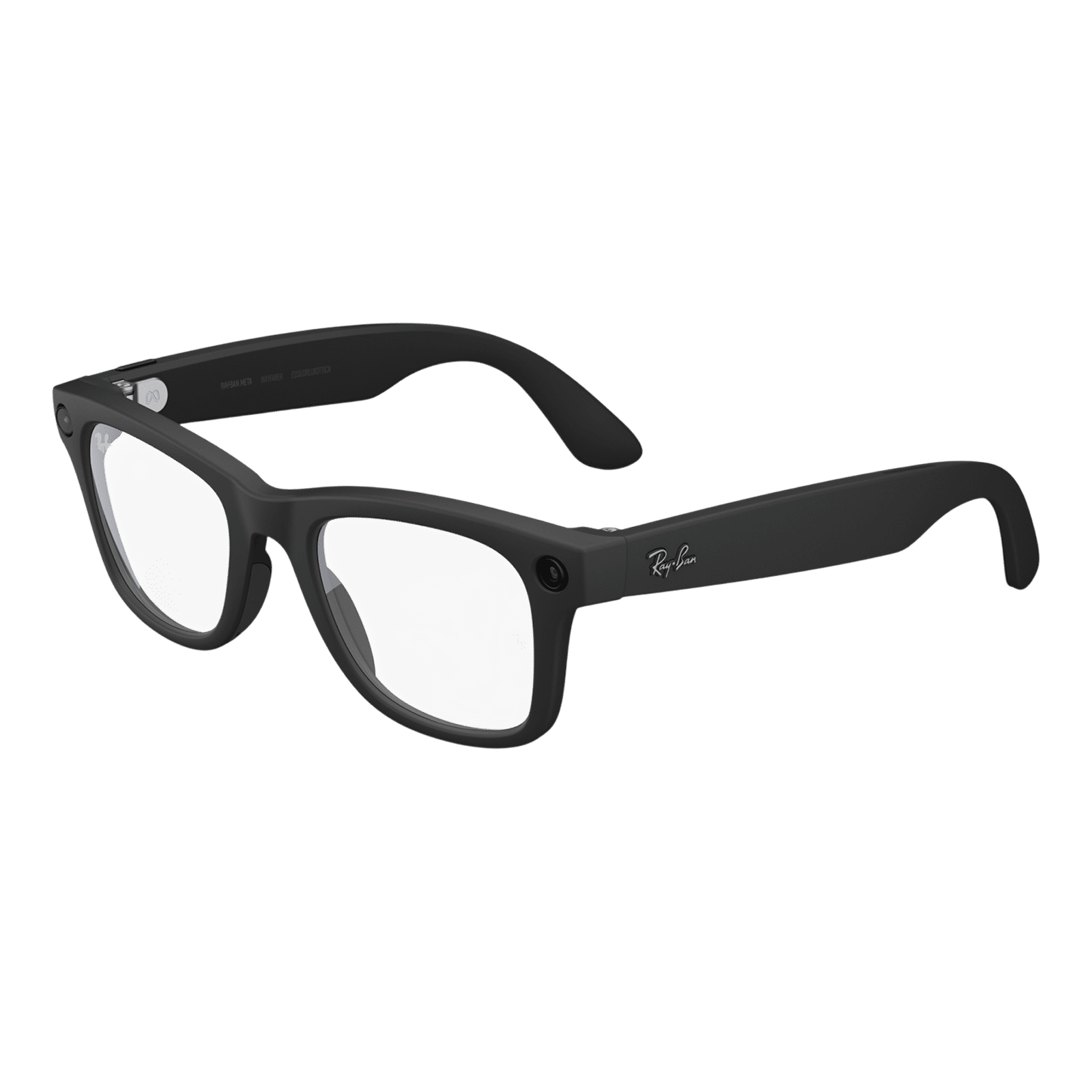 Ray-Ban Meta Wayfarer (Gen 2) AI Smart Glasses for Men, Women (12MP Ultra-Wide Camera, Meta AI, Open-ear Audio, Live Translation, Clear Lenses, Standard, Matte Black)
