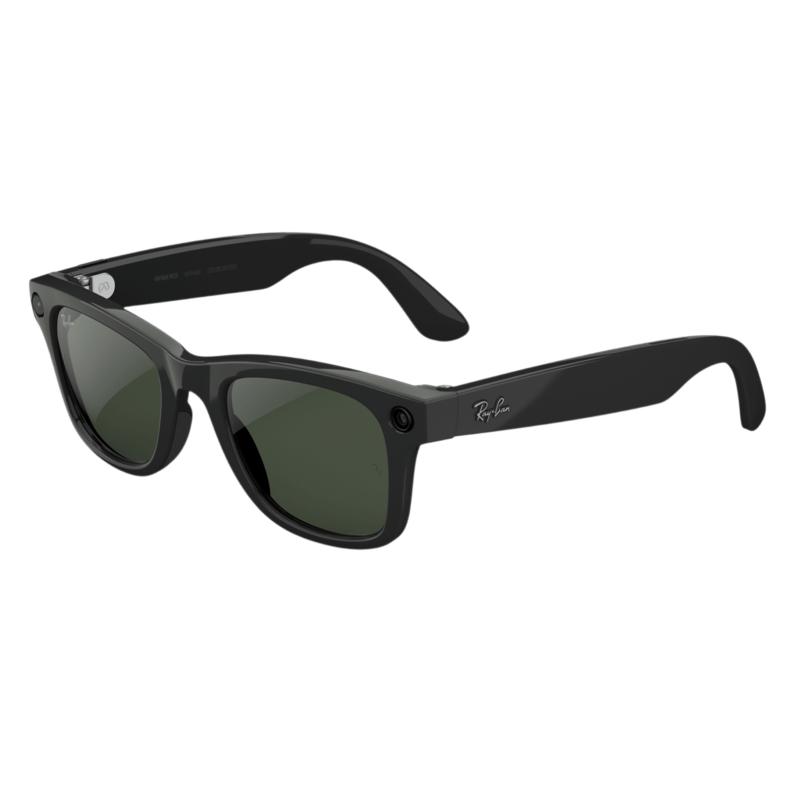 Ray-Ban Meta Wayfarer (Gen 2) AI Smart Glasses for Men, Women (12MP Ultra-Wide Camera, Meta AI, Open-ear Audio, Live Translation, Transitions Graphite Green Lenses, Standard, Shiny Black)