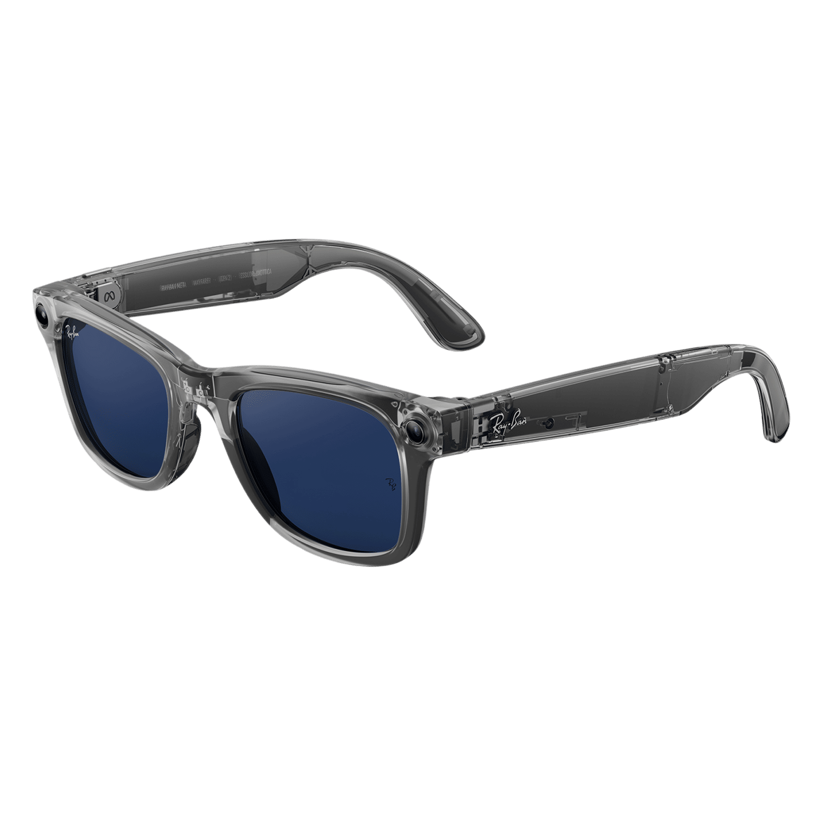 Ray-Ban Meta Wayfarer (Gen 2) AI Glasses for Men, Women (12MP Ultra-Wide Camera, Meta AI, Open-ear Audio, Live Translation, Transitions Sapphire Lenses, Standard, Grey)