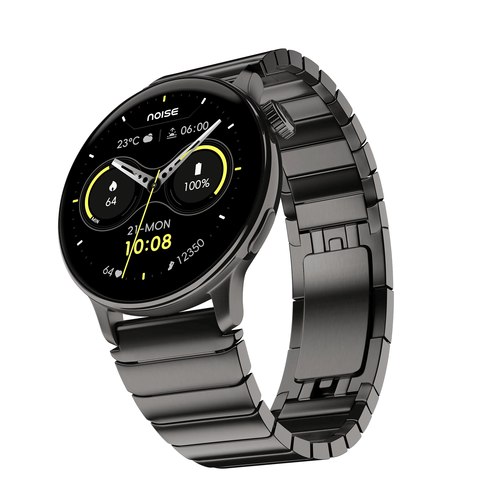 Noisefit Pro 6R Smartwatch with Bluetooth Calling (37mm AMOLED Display, IP68 Dust & 3ATM Water Resistance, Pure Titanium Strap)