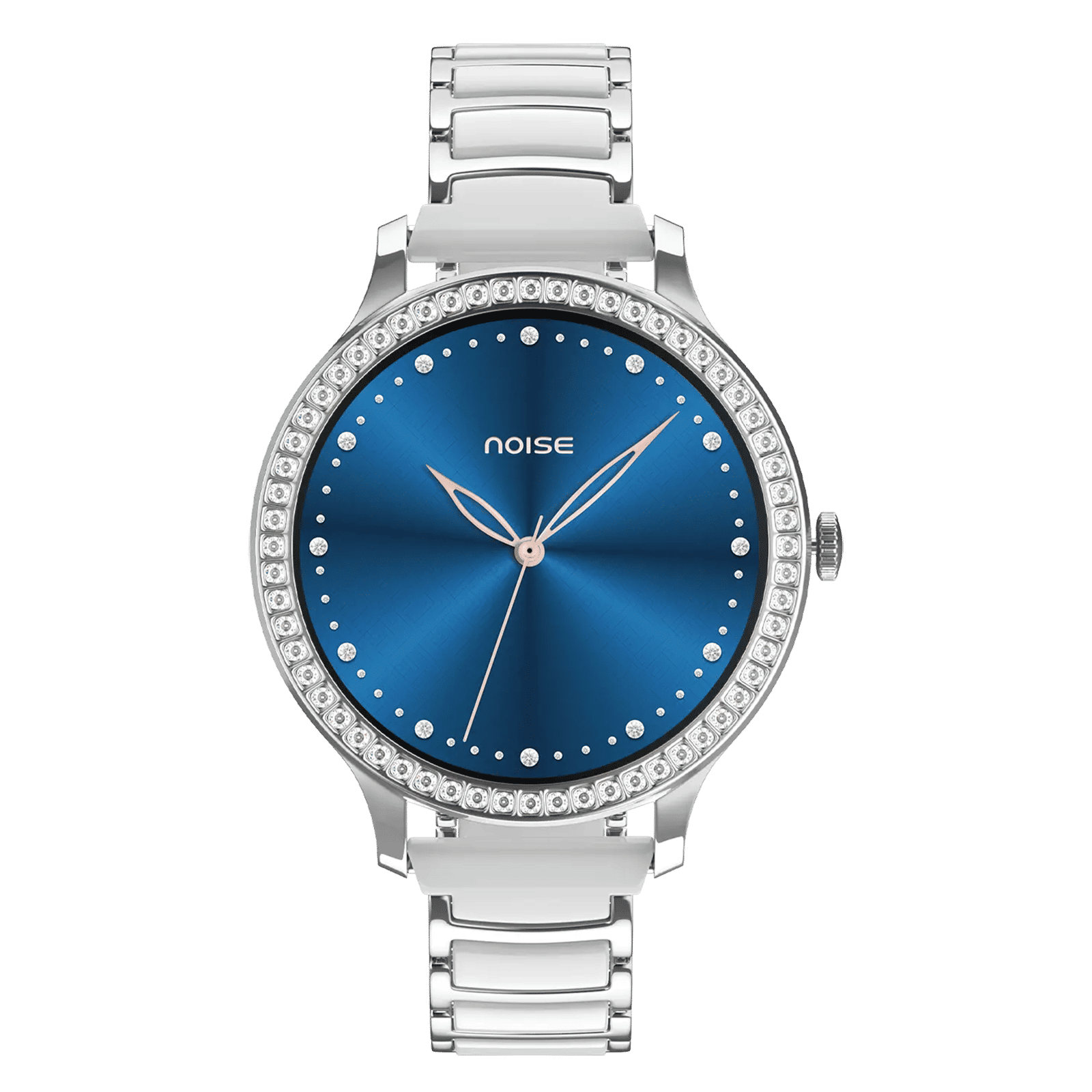 noise NoiseFit Diva Araya Smartwatch with Bluetooth Calling (32.51mm AMOLED Display, IP67 Dust & Water Resistance, Frost Silver Ceramic Strap)