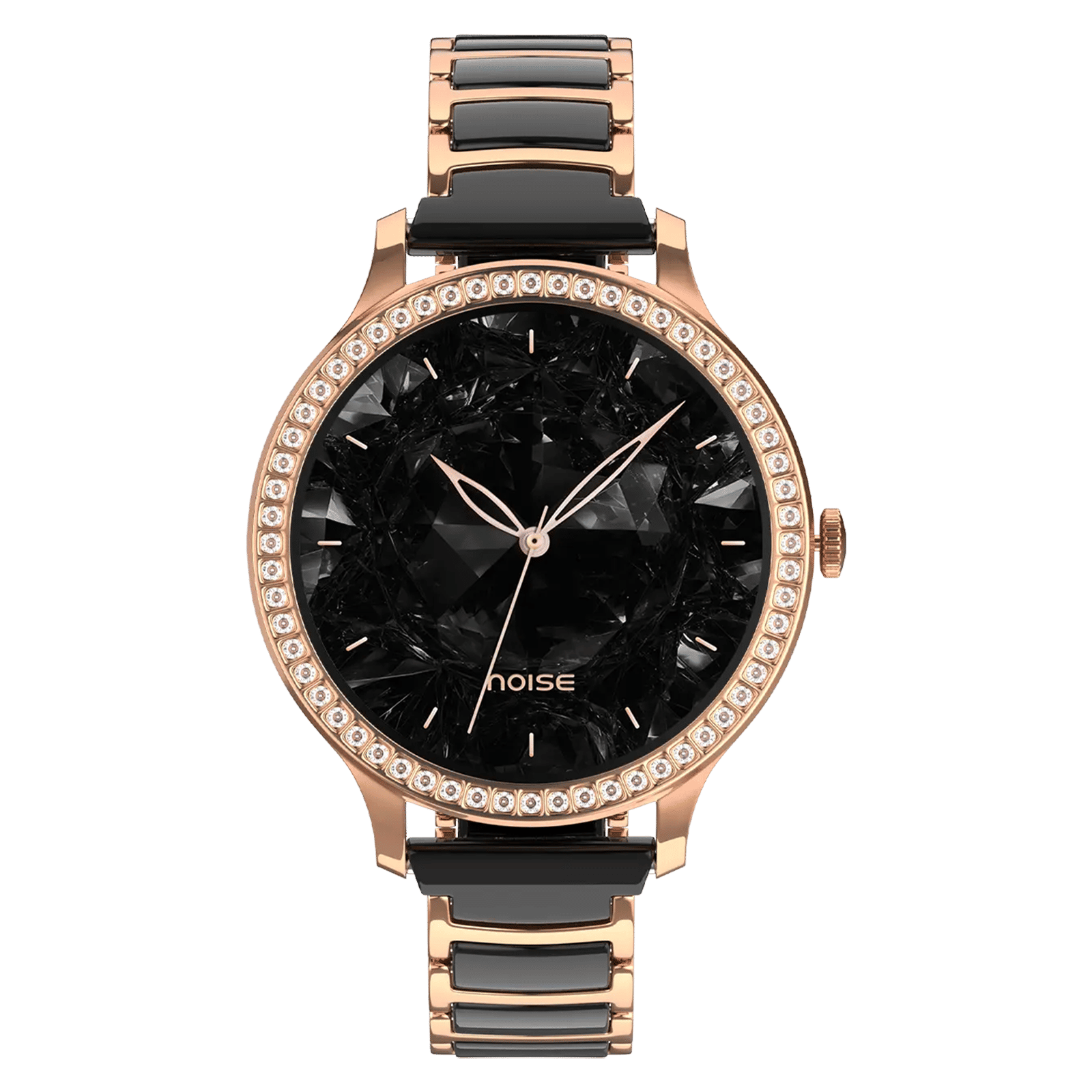 noise NoiseFit Diva Araya Smartwatch with Bluetooth Calling (32.51mm AMOLED Display, IP67 Dust & Water Resistance, Rose Gold Ceramic Strap)
