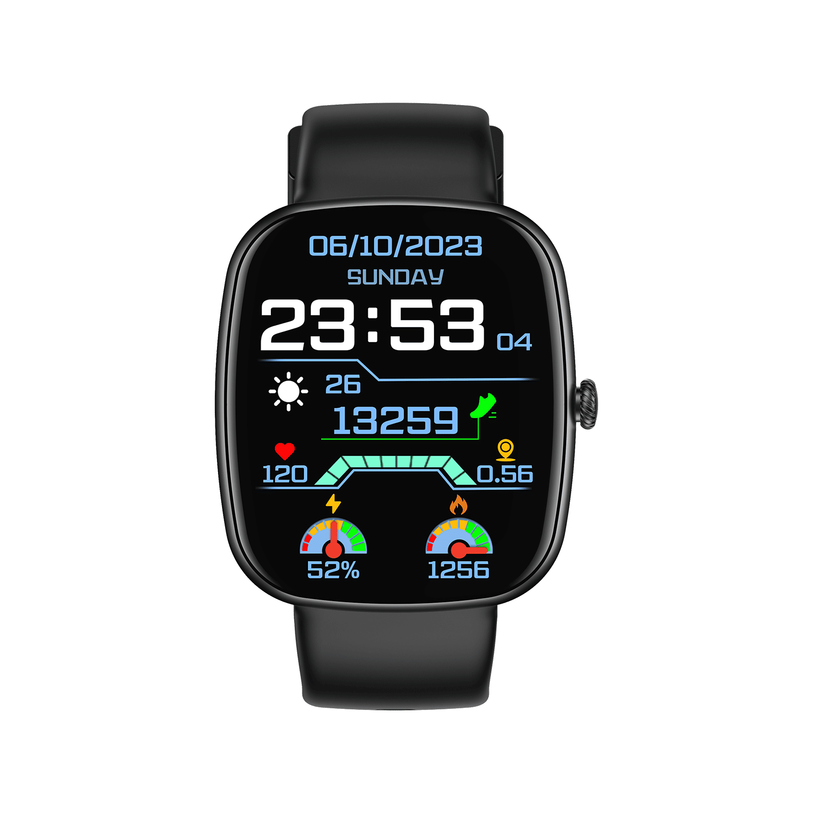 Croma Squad A1 Smartwatch with Bluetooth Calling(46mm Curved TFT Display, IP67 Water Resistant, Black Strap)