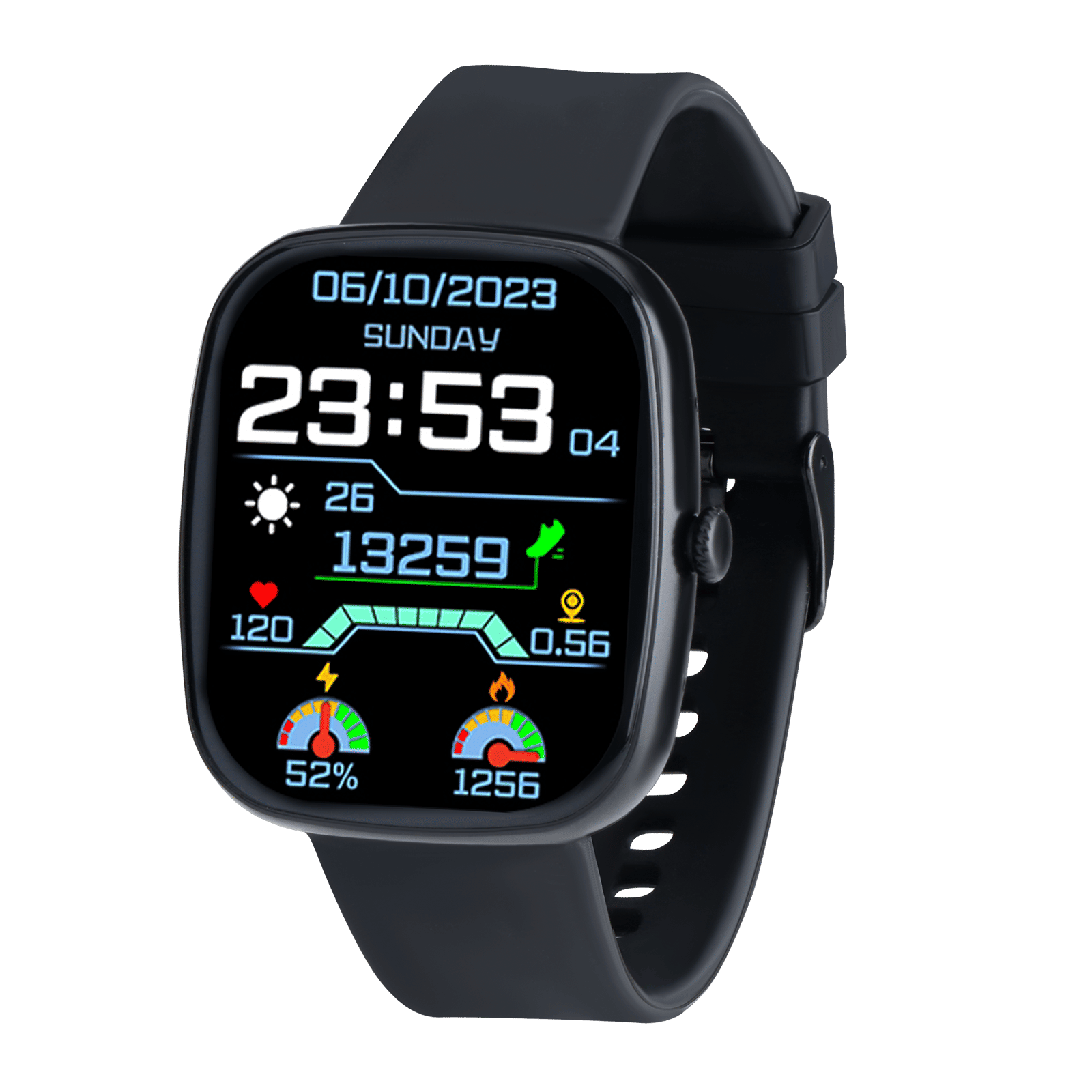 Croma Squad A1 Smartwatch with Bluetooth Calling(46mm Curved TFT Display, IP67 Water Resistant, Black Strap)
