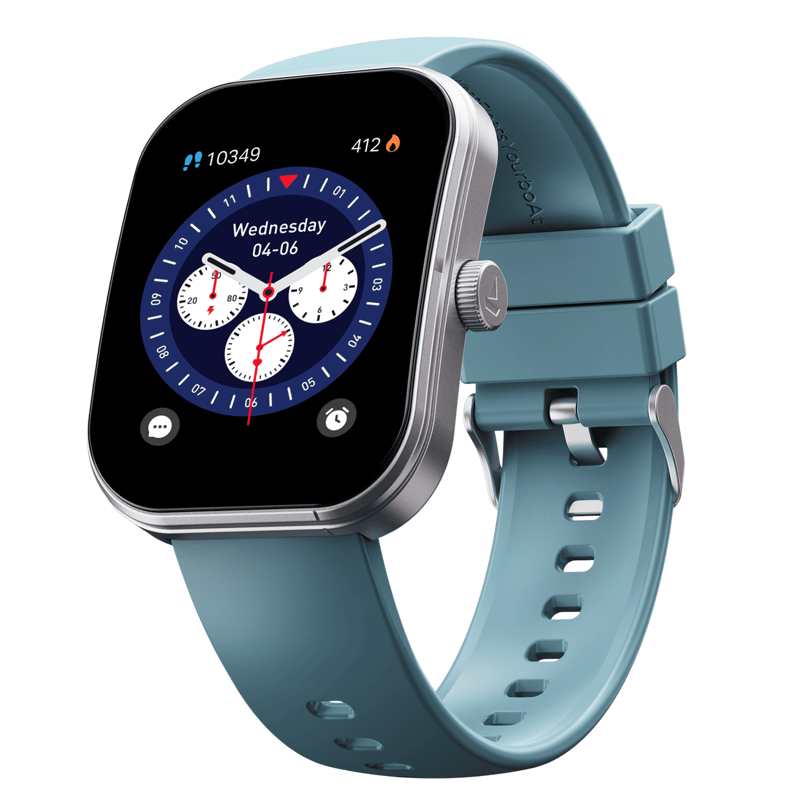 boAt Wave Sigma 3 Curv Smartwatch with Bluetooth Calling (51mm HD Display, IP68 Water Resistance, Cyan Blue Strap)