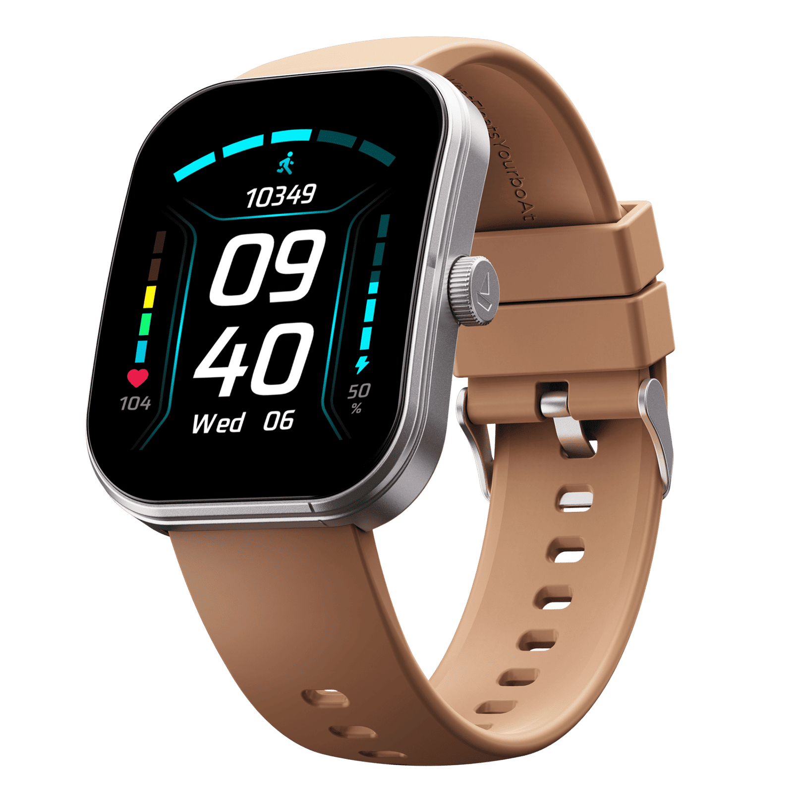 boAt Wave Sigma 3 Curv Smartwatch with Bluetooth Calling (51mm HD Display, IP68 Water Resistance, Timber Brown Strap)