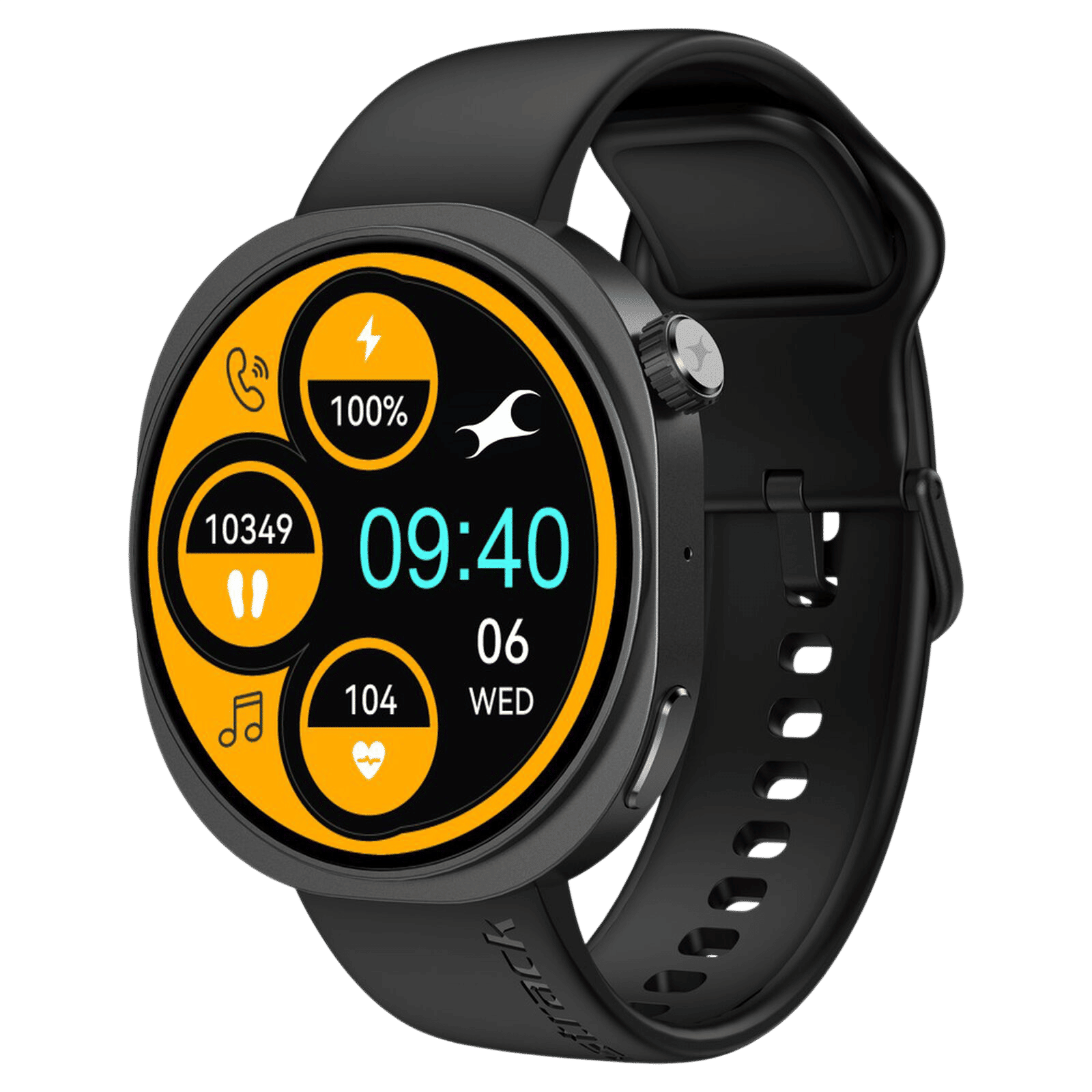 fastrack Revoltt R3 Pro Smartwatch with Bluetooth Calling (36.3mm AMOLED Display, IP68 Water Resistant, Black Strap)