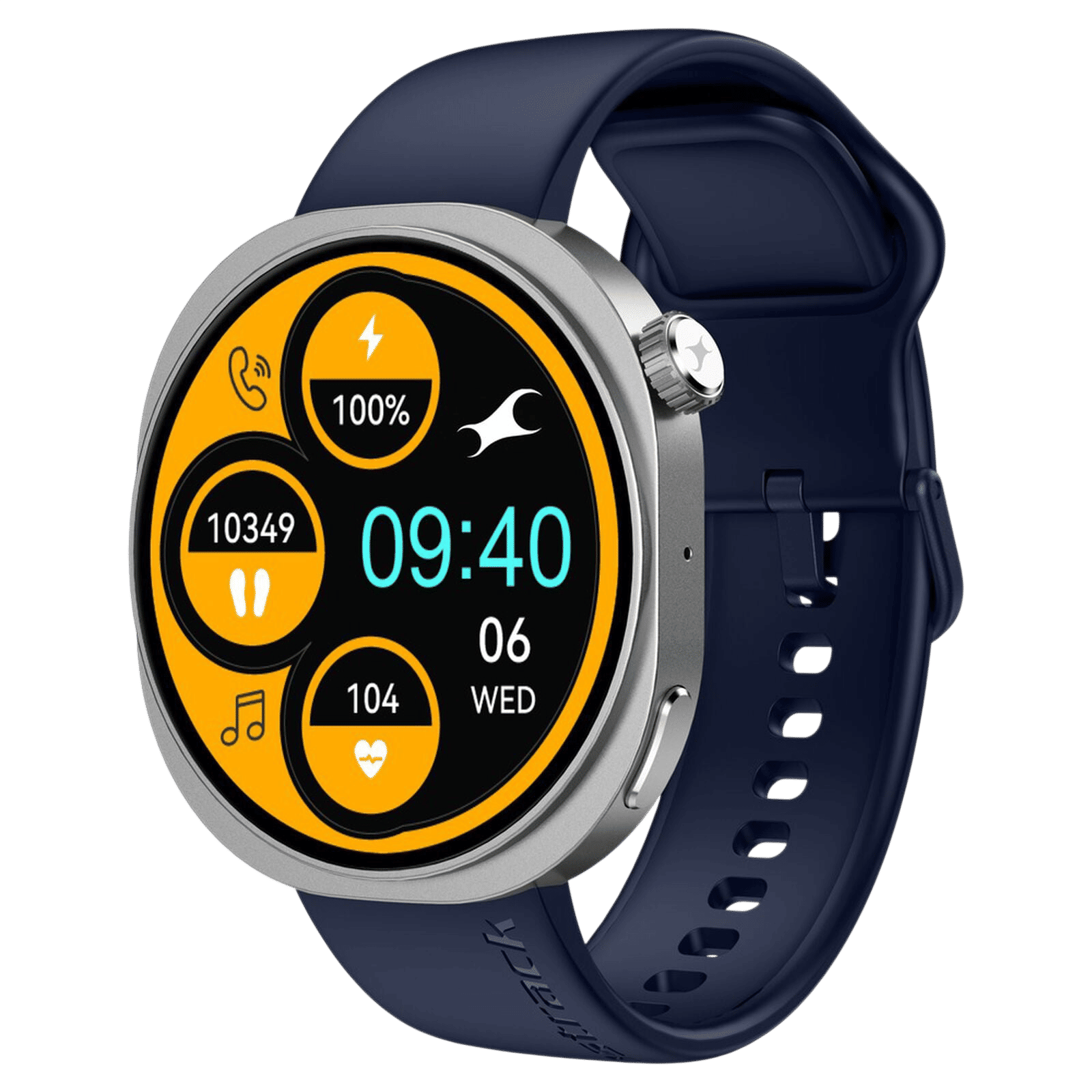 fastrack Revoltt R3 Pro Smartwatch with Bluetooth Calling (36.3mm AMOLED Display, IP68 Water Resistant, Dark Blue Strap)