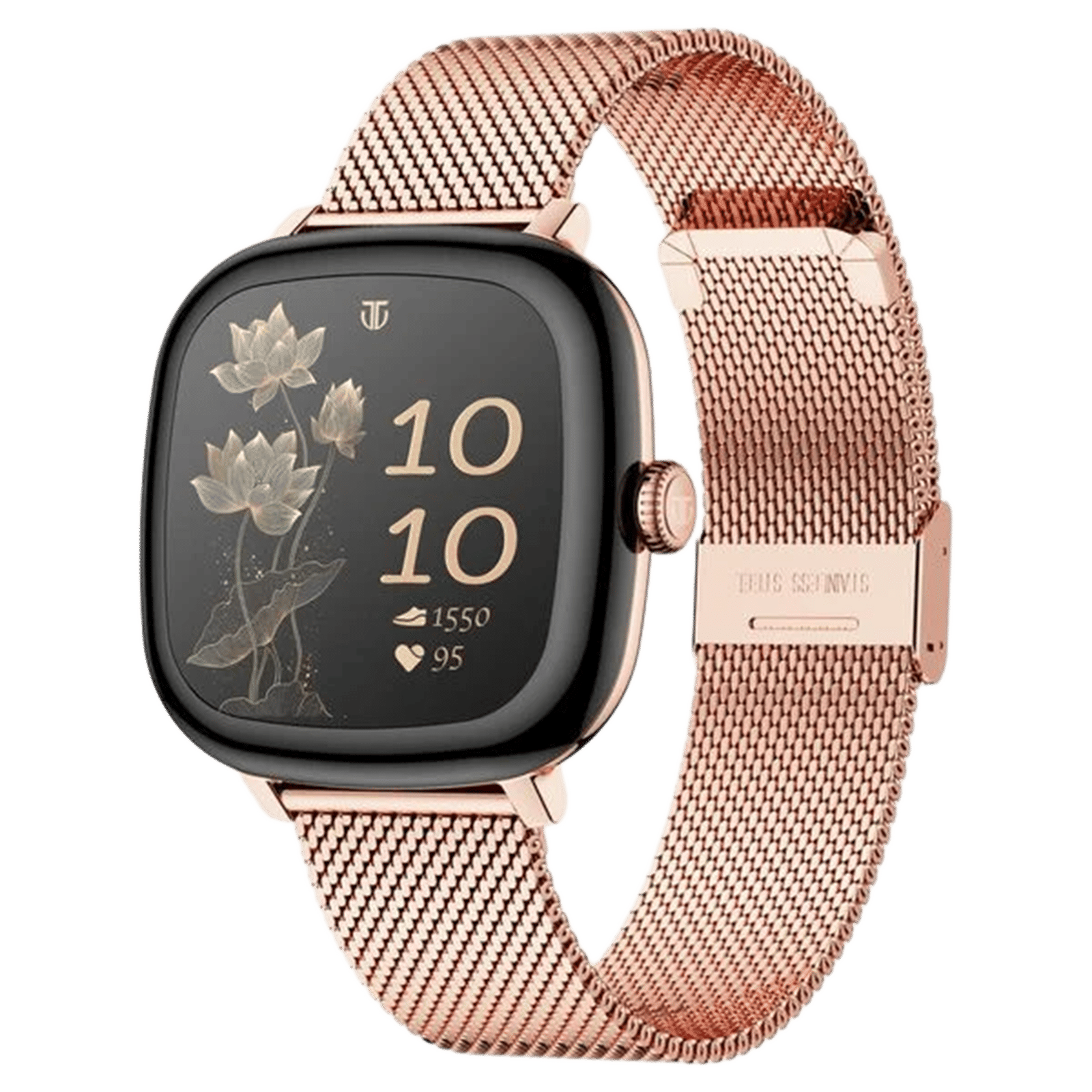 Titan AiRA Smartwatch with Bluetooth Calling (43.1mm, AMOLED Display, IP68 Water Resistant, Rose Gold Strap)