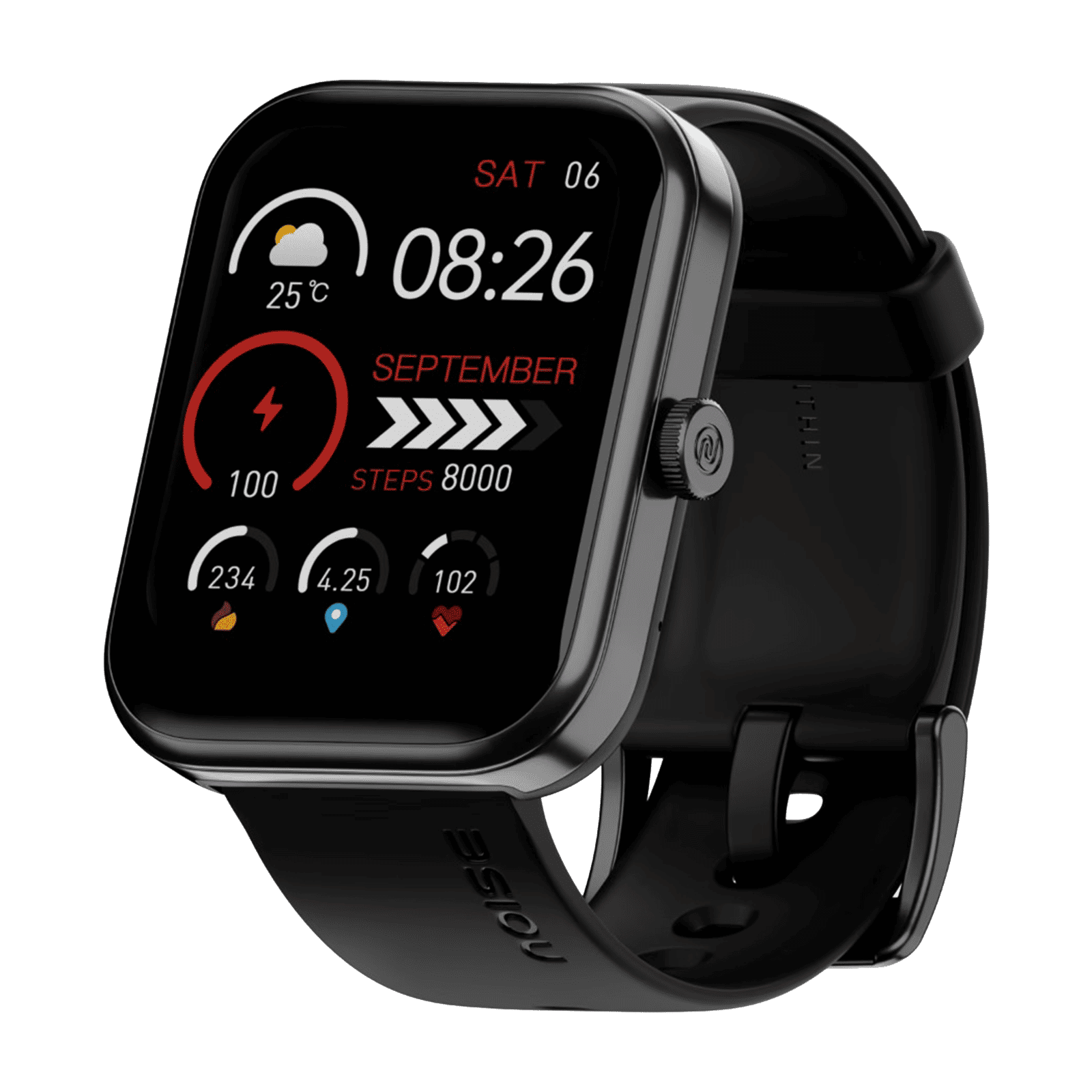 Noise ColorFit Elevate Smartwatch with Bluetooth Calling (46.99mm TFT LCD Display, IP68 Water & Dust Resistance, Jet Black Strap)