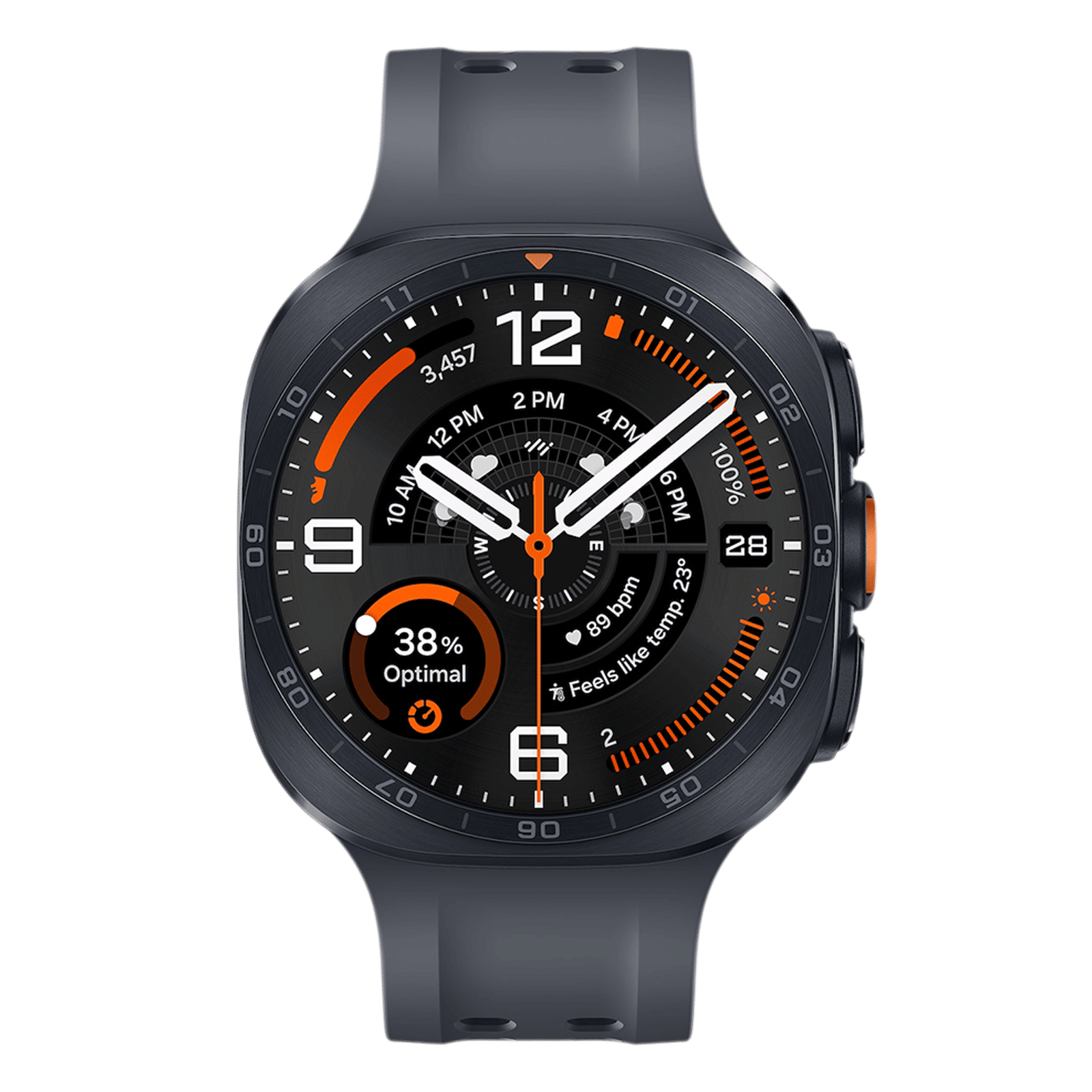 SAMSUNG Galaxy Watch Ultra2 Wi-Fi+4G SIM Wear OS Smartwatch (38.5mm Super AMOLED Display, Snapdragon Wear Elite Processor, Dual Frequency GPS, Black Marine Strap)