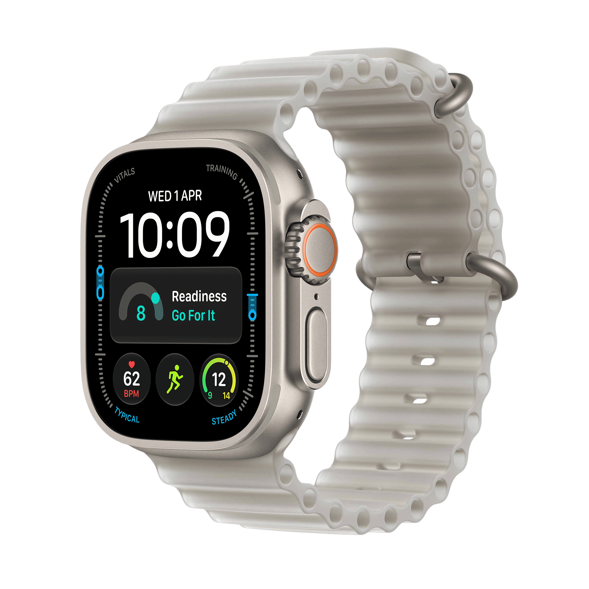 Apple Watch Ultra 4 GPS+Cellular with Translucent Grey Ocean Band (49mm Retina LTPO3 OLED Display, Natural Titanium Case)