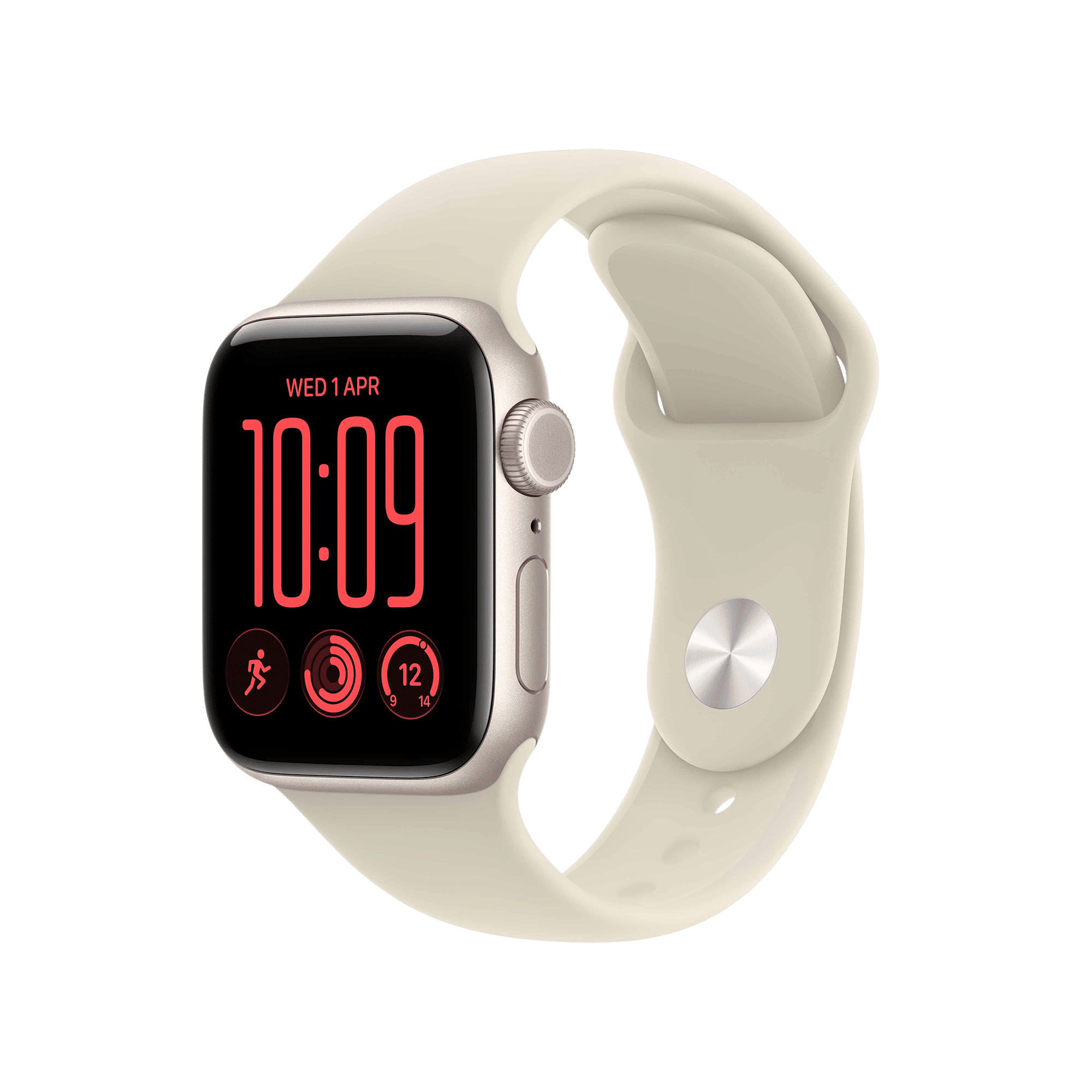 Apple Watch SE 3 GPS with Sand Sport Band - M/L (40mm Retina LTPO OLED Display, Starlight Aluminium Case)