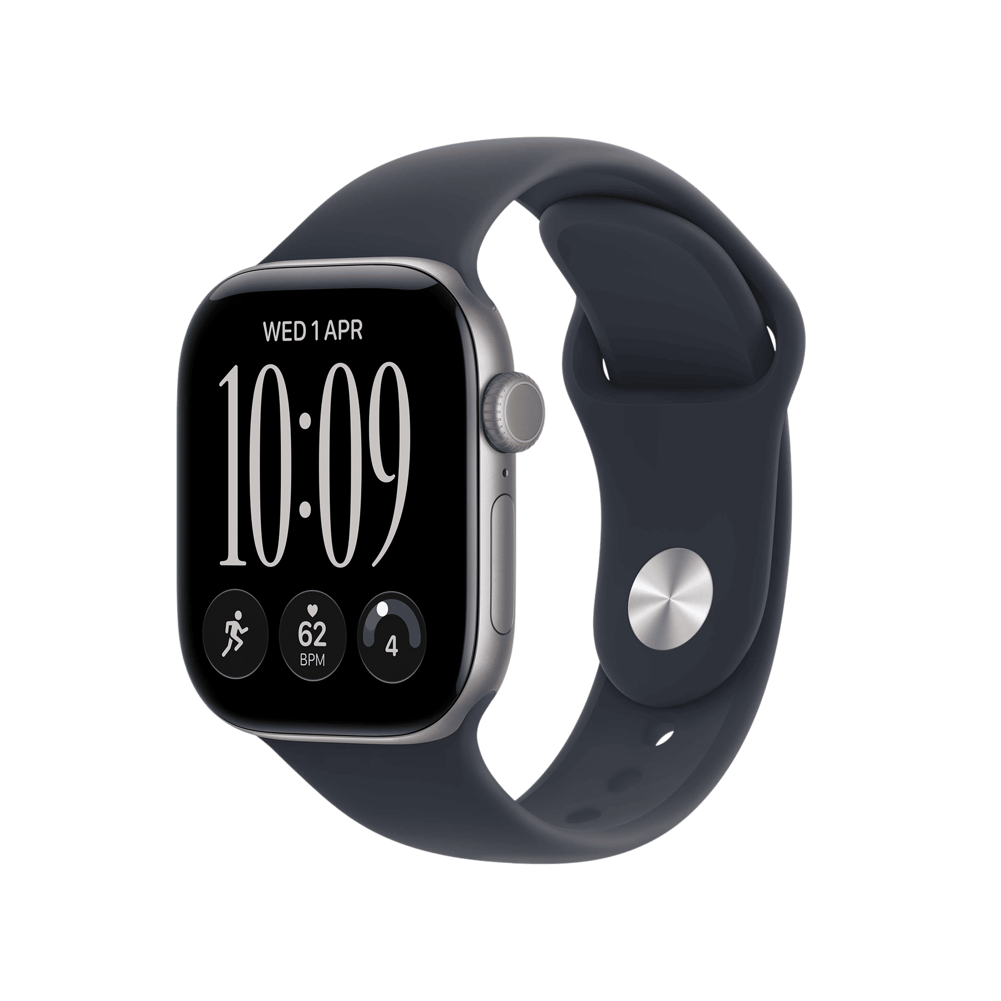 Apple Watch Series 12 GPS with Navy Blue Sport Band - M/L (42mm Retina LTPO3 OLED Display, Space Grey Aluminium Case)