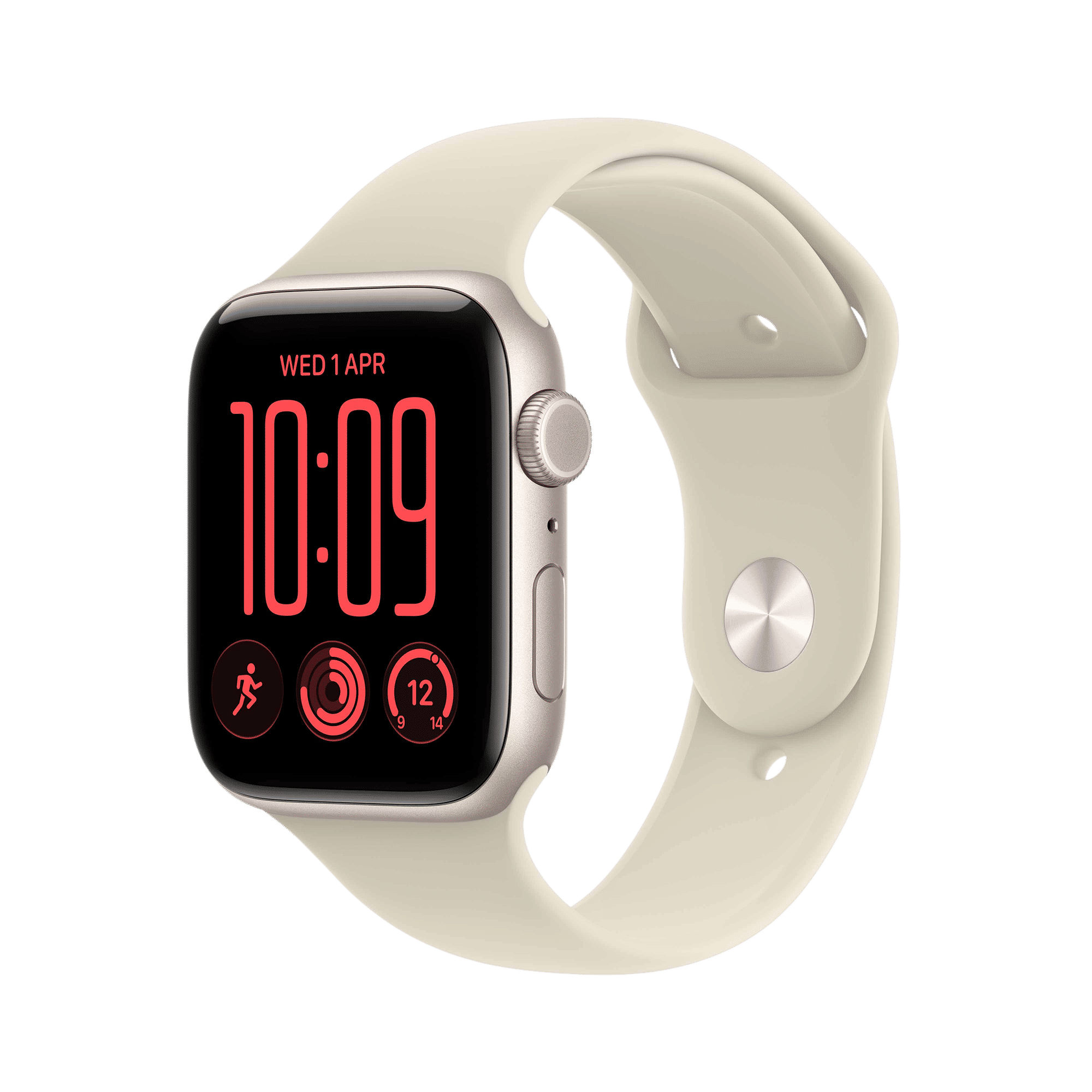 Apple Watch SE 3 GPS with Sand Sport Band - S/M (44mm Retina LTPO OLED Display, Starlight Aluminium Case)