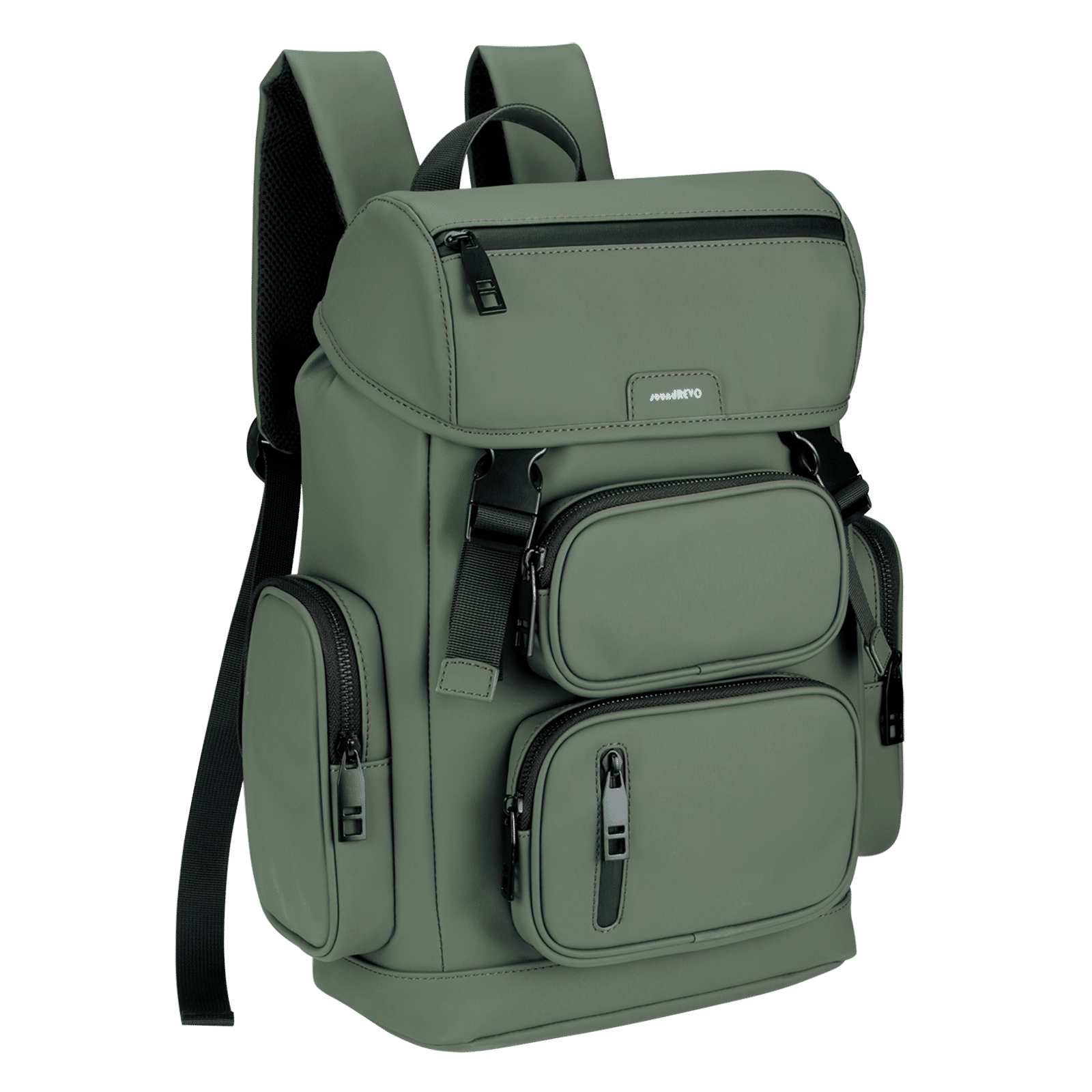 soundREVO Hannover PU Fabric Laptop Backpack for 14 Inch Laptop (10.29 L, Water Resistant, Green)