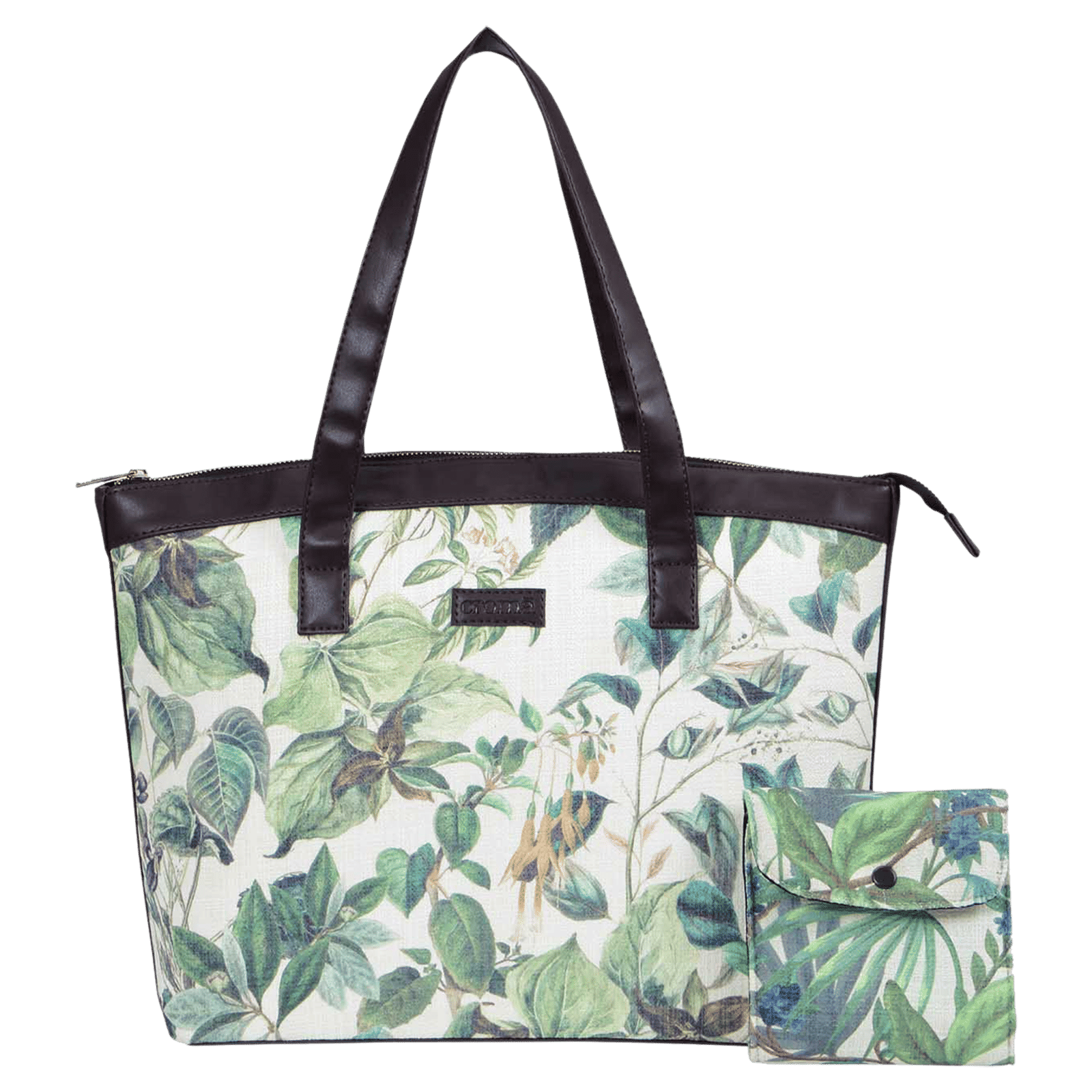 Croma Nylon & Cotton Tote Bag for 15 Inch Laptop (Water Bottle Pocket, White)