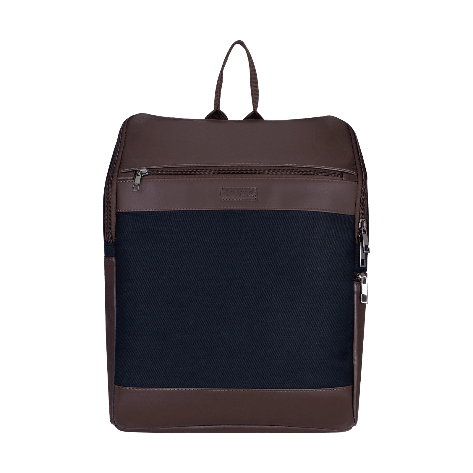Croma Twill Canvas & PU Laptop Bag for 15 Inch Laptop (Adjustable Shoulder Straps, Brown)