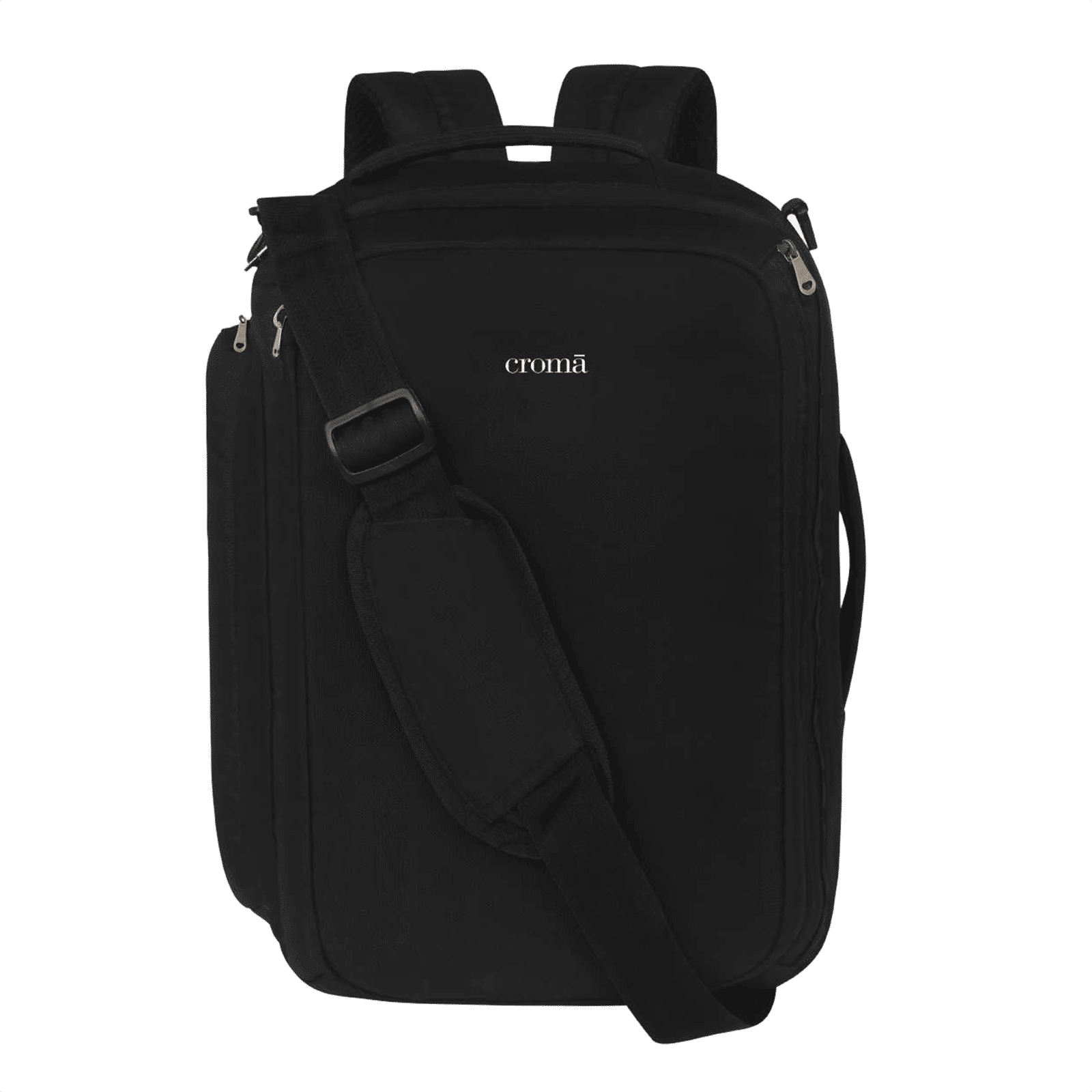 Croma Overnighter Polyester Backpack for 15.6 Inch Laptop (21 L, Convertible, Black)