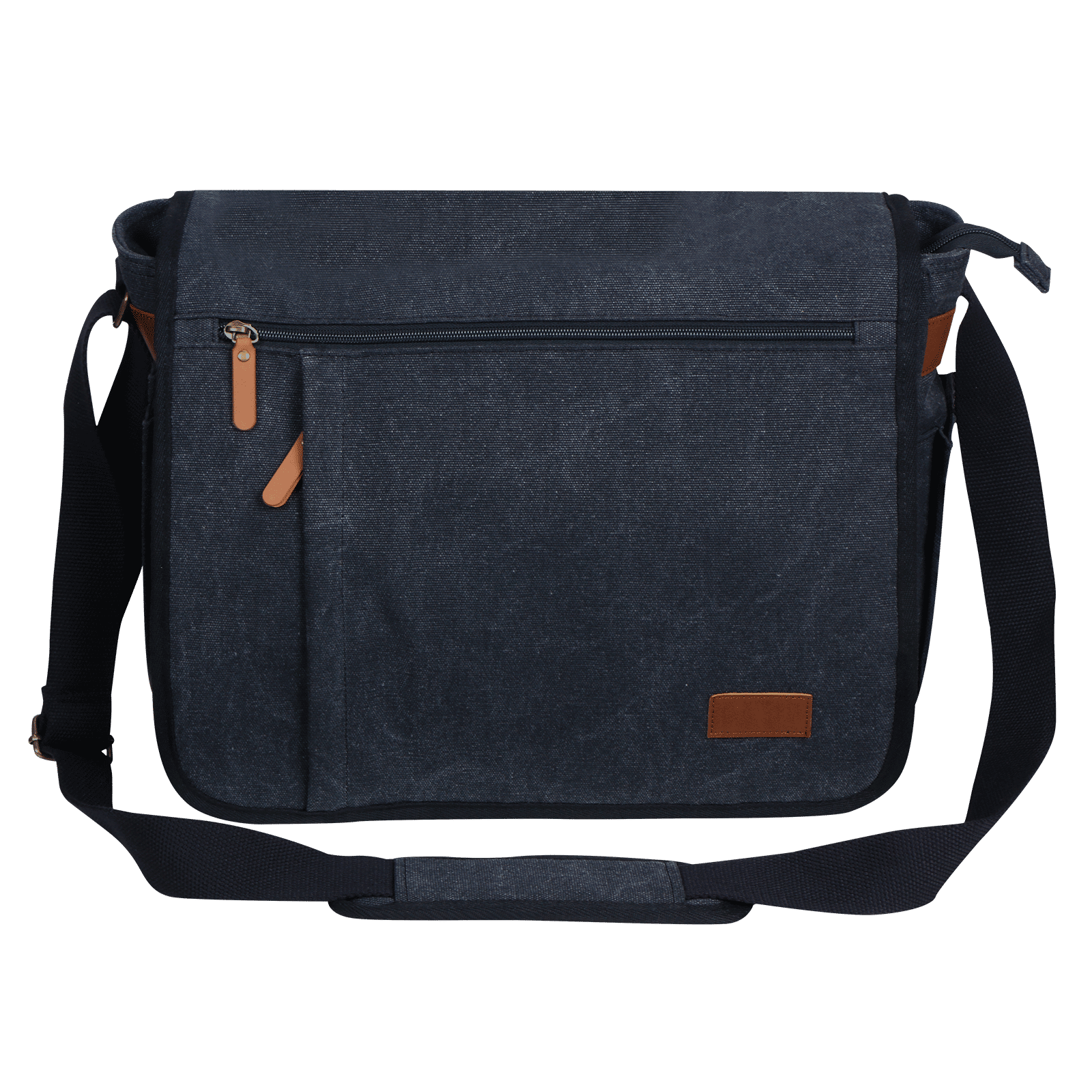 Soundrevo Canvas & Polyester Messenger Bag for 15.6 Inch Laptop (15 L, Multiple Zipper Pocket, Grey)