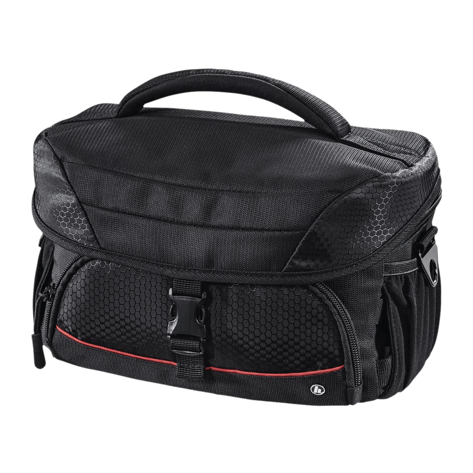 hama Pittsburgh Polyester Camera Shoulder Bag For DSLR ( Adjustable Tripod Holders under the Mesh Pockets , 185010 , Black )