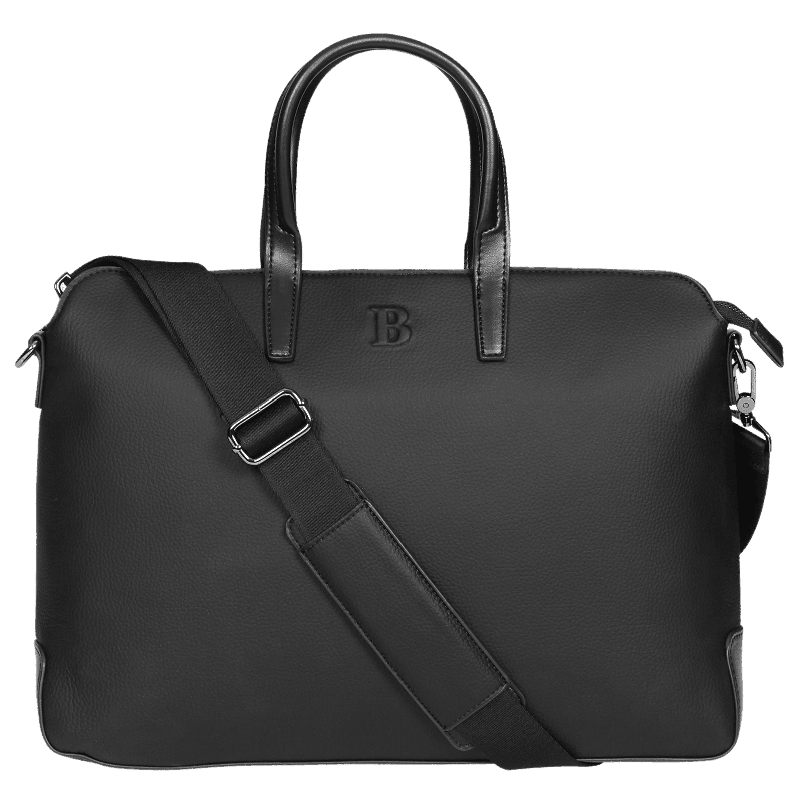 BESTTO PU Leather Laptop Messenger Bag for 16 Inch Laptop (13.8 L, Adjustable Shoulder Strap, Black)