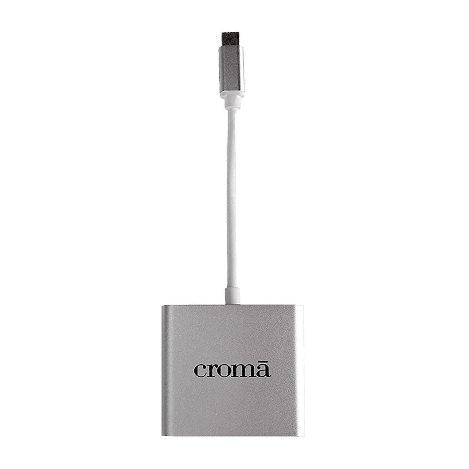 Croma USB 3.0 Type C to USB 2.0 Type A, USB 3.0 Type C, HDMI Type A USB Hub (High-Quality Material, Silver)