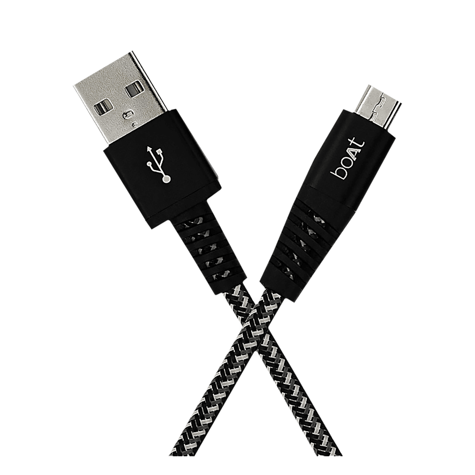 boAt Rugged 700 V3 Type A to Micro USB 4.9 Feet (1.5M) Cable (Tangle-free Design, Black)