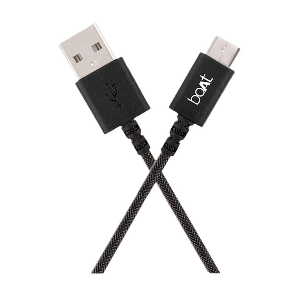 boAt A400 Type A to Type C 3.3 Feet (1M) Cable (Tangle-free Design, Black)