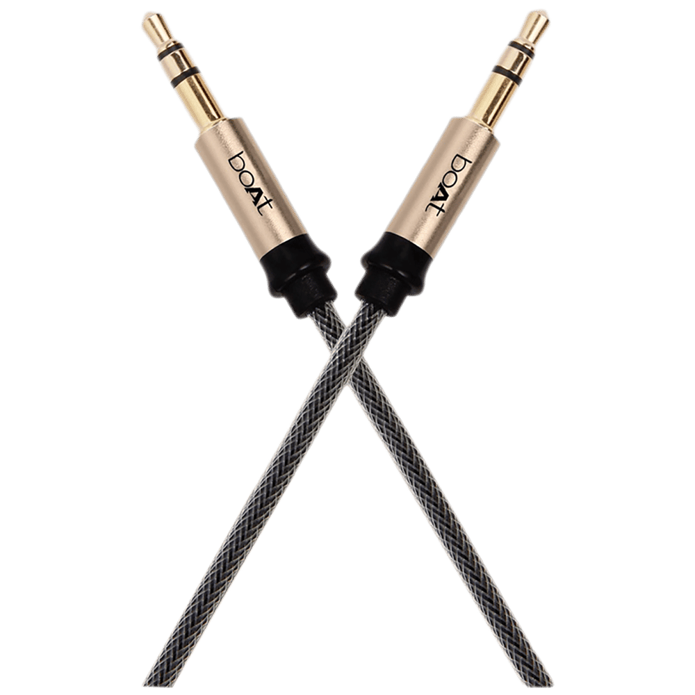 boAt Aux 500 3.5mm Aux to 3.5mm Aux 4.9 Feet (1.5M) Cable (Dual Shielding, Gold)