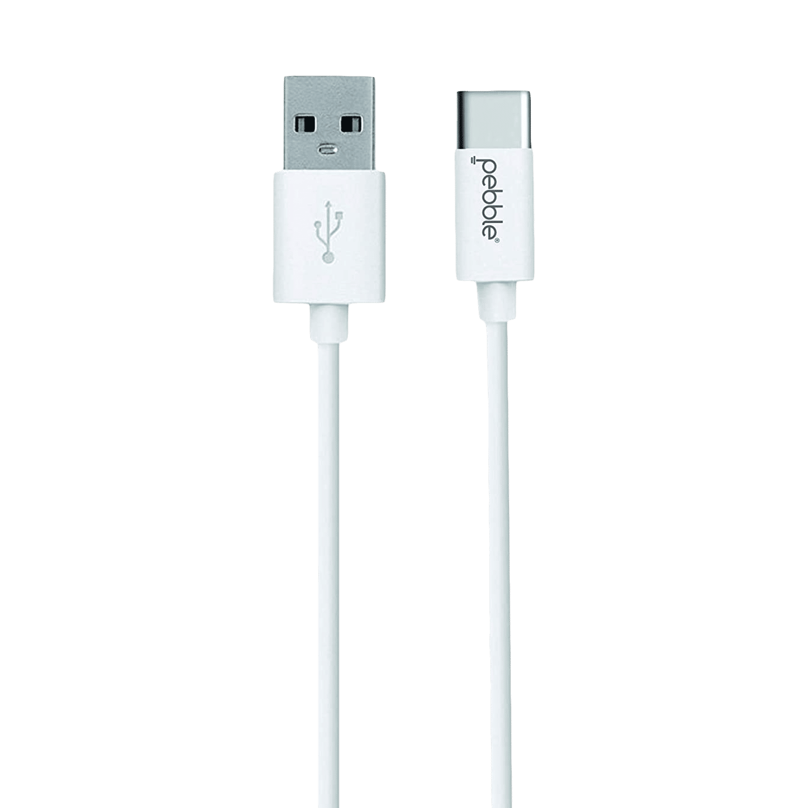 Pebble Type A to Type C 3.3 Feet (1M) Cable (Sync and Charge, White)