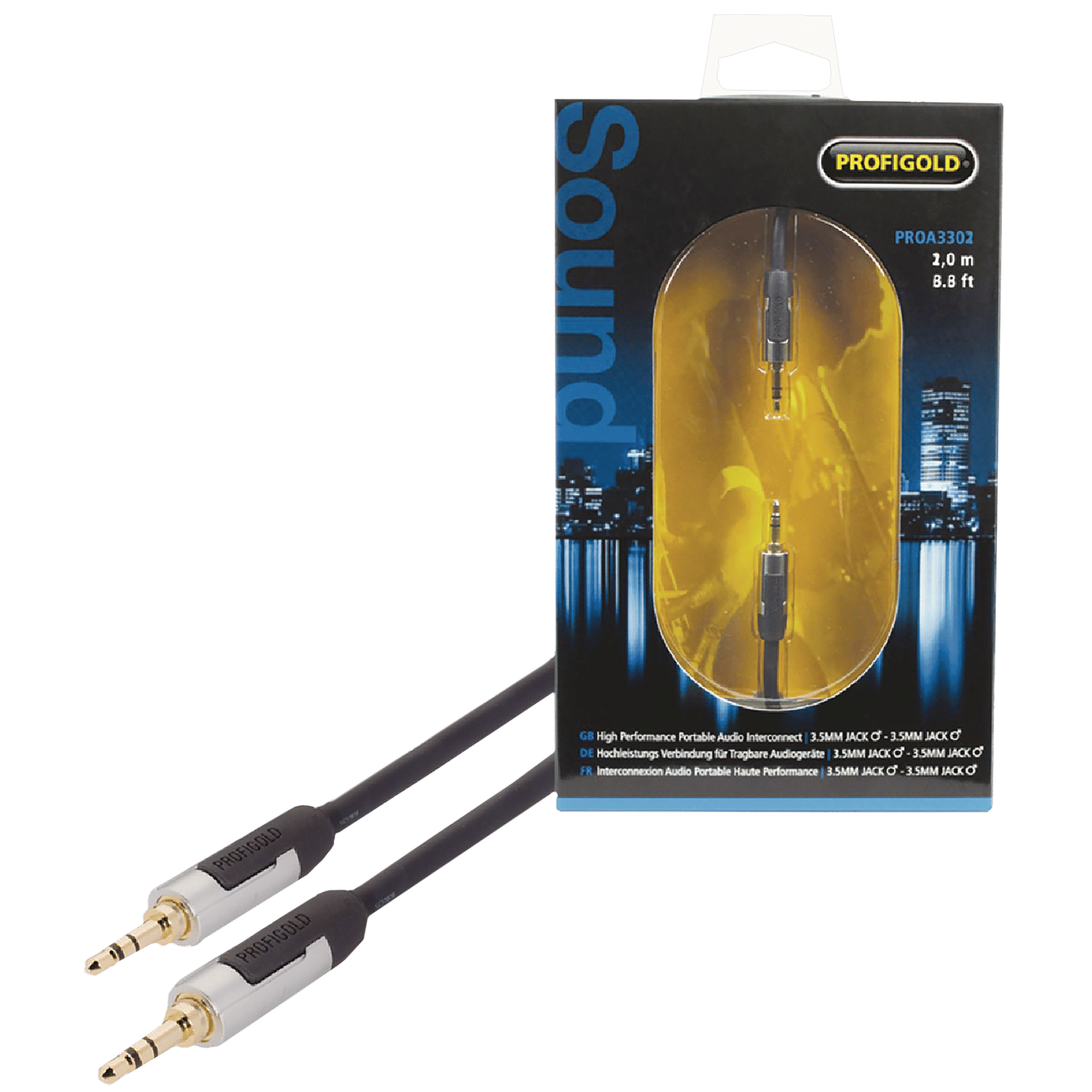 PROFIGOLD 3.5mm Aux to 3.5mm Aux 3.2 Feet (1M) Cable (IAT Technology, Anthracite)